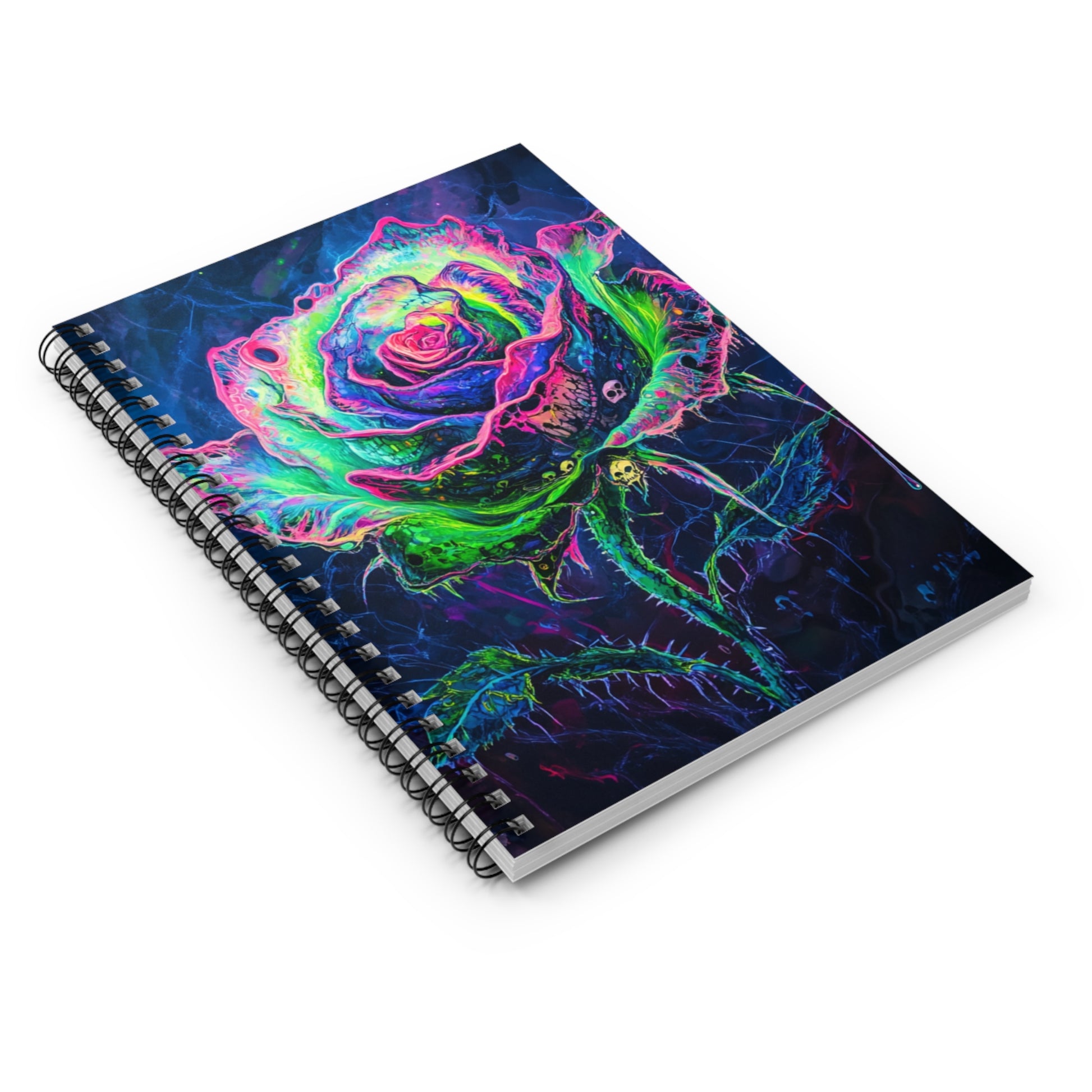 Vibrant Rose Spiral Notebook - Ruled Line, Colorful Journal, Floral Stationery, Gift for Artists, Creative Writing, School Supplies