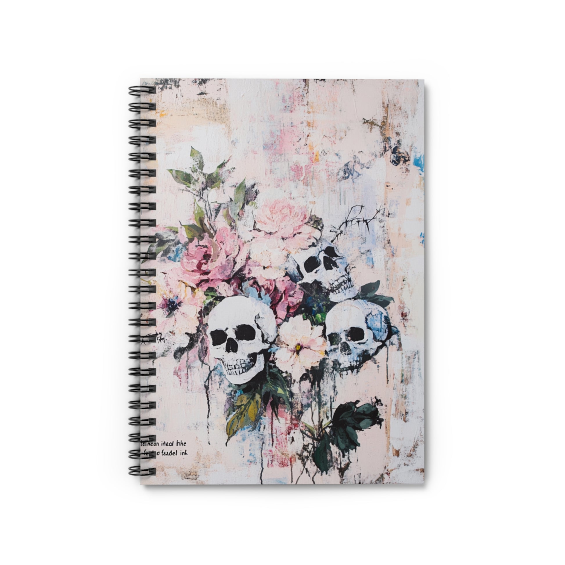 Bohemian Floral Skull Spiral Notebook - Artistic Journal for Creatives, Perfect Gift for Artists, Musicians, & Trendsetters