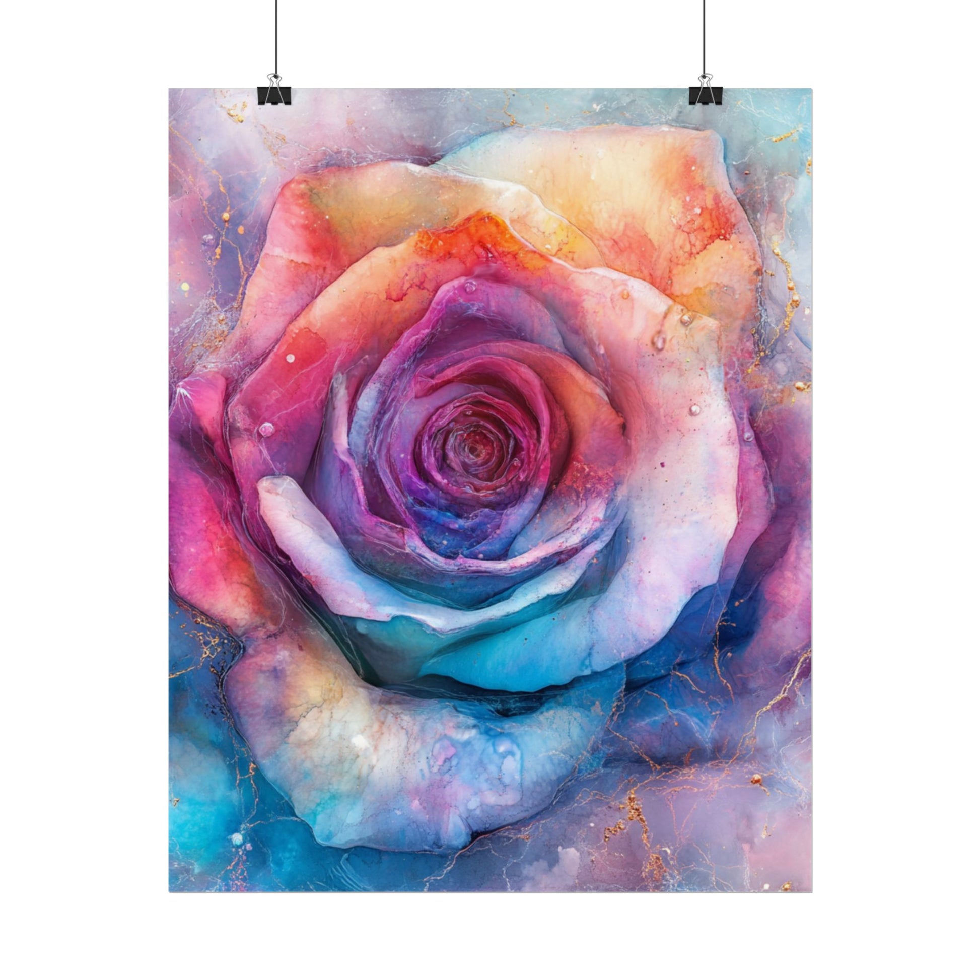 Vibrant Floral Wall Art - Colorful Rose Rolled Posters, Home Decor, Gift for Her, Birthday, Art Print, Boho Decor