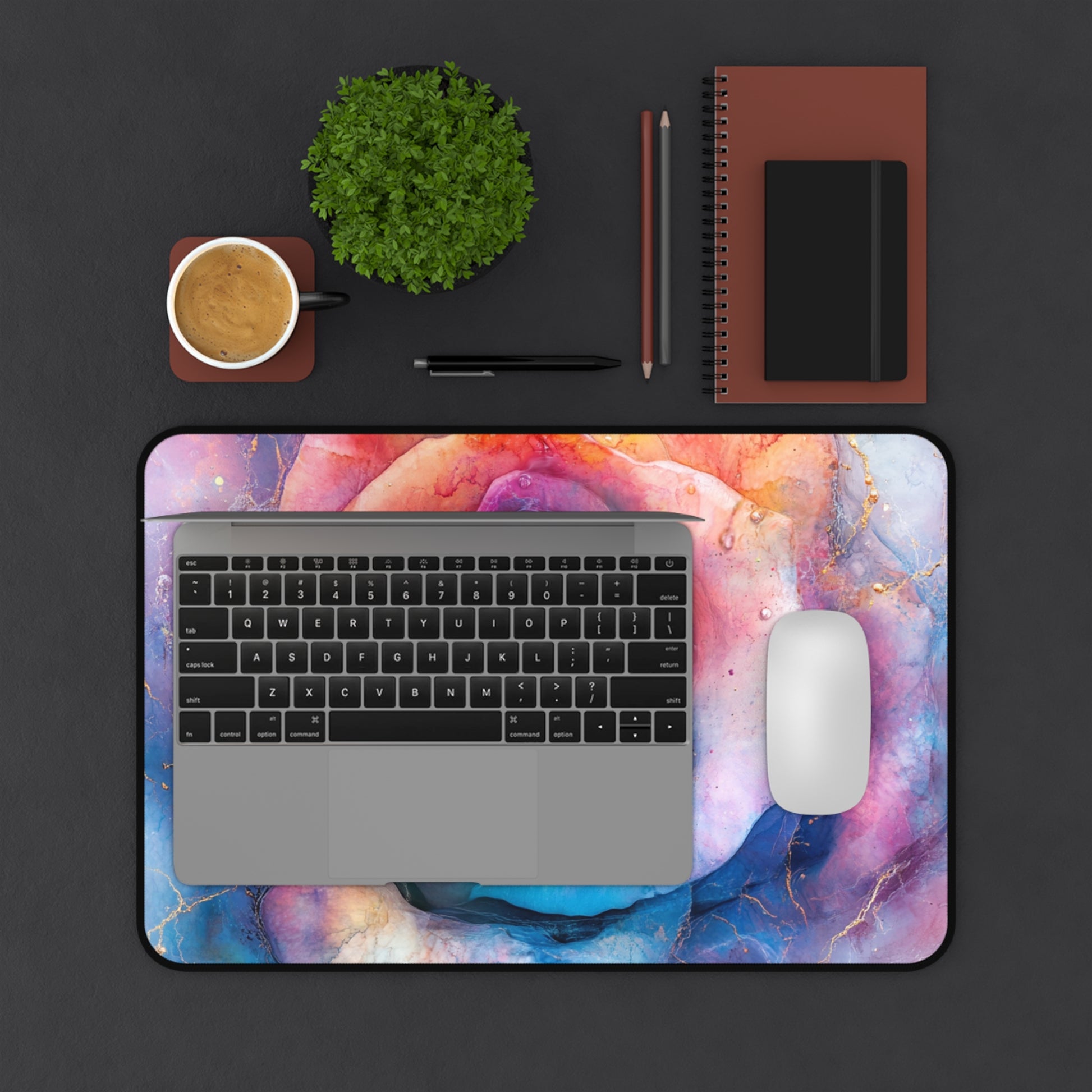 Vibrant Floral Desk Mat, Home Office Décor, Gamer Mouse Pad, Gift for Her, Desk Accessories