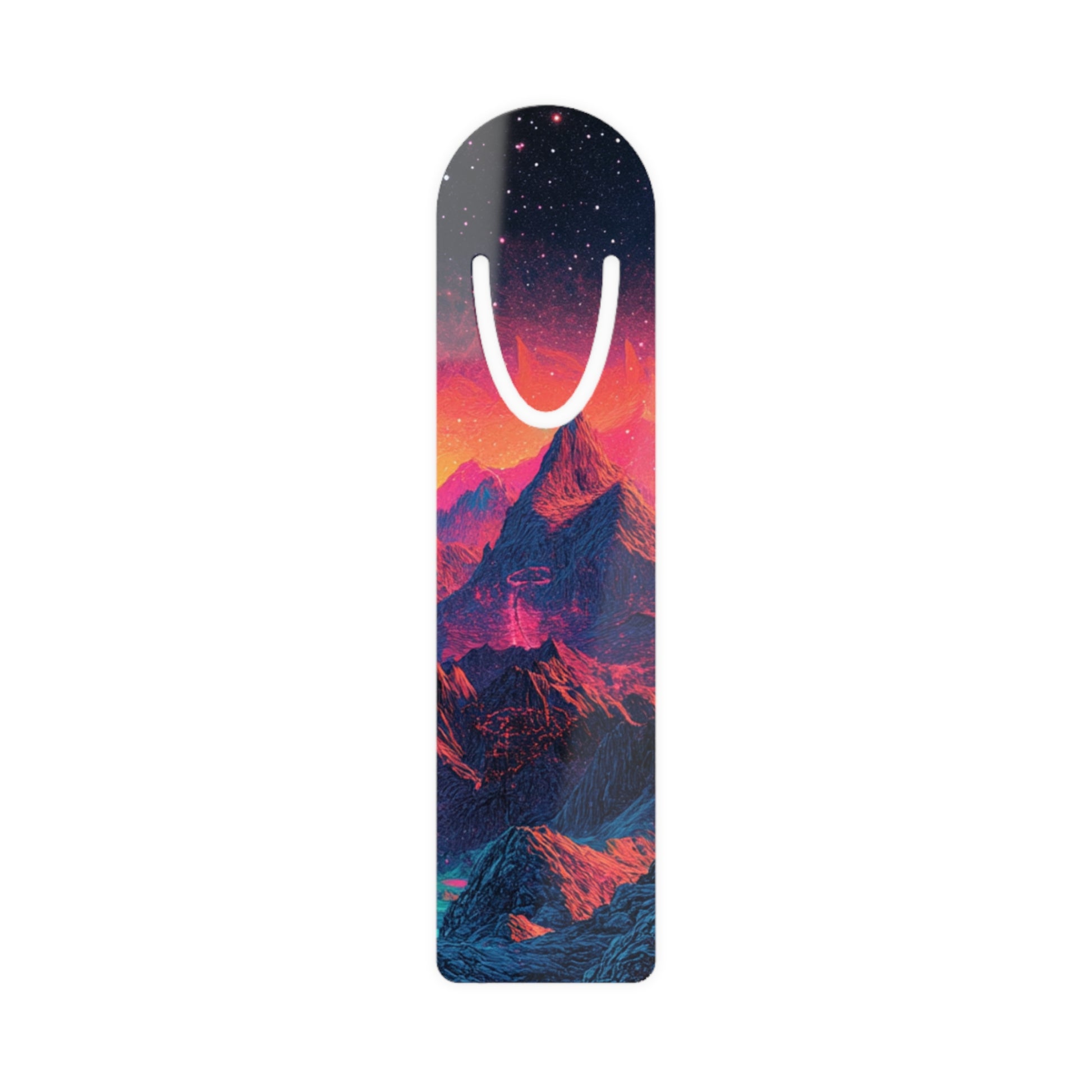 Cosmic Mountain Bookmark - Unique Gift for Readers, Book Lover Accessory, Starry Sky Decor, Personalized Reading Companion, Novelty Bookmark