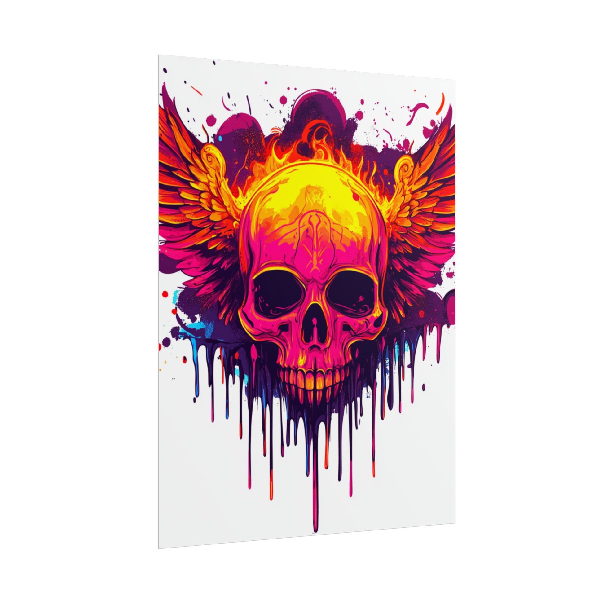Vibrant Skull Art Print - Bohemian Home Decor, Wall Art, Gift for Rock Lovers, Festival Decor, Unique Artwork