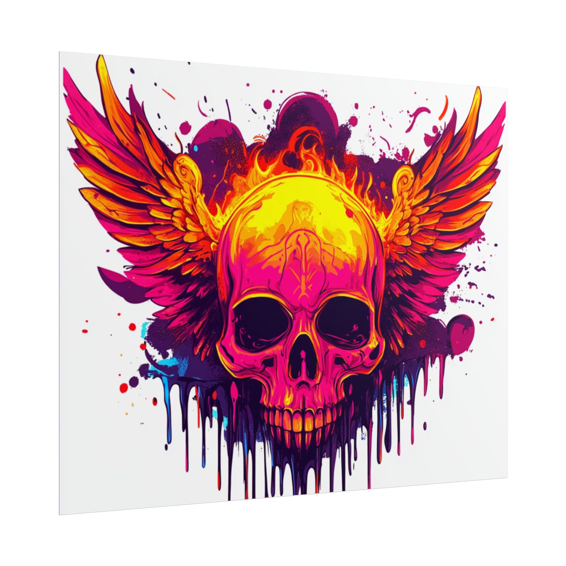 Vibrant Skull Art Print - Bohemian Home Decor, Wall Art, Gift for Rock Lovers, Festival Decor, Unique Artwork