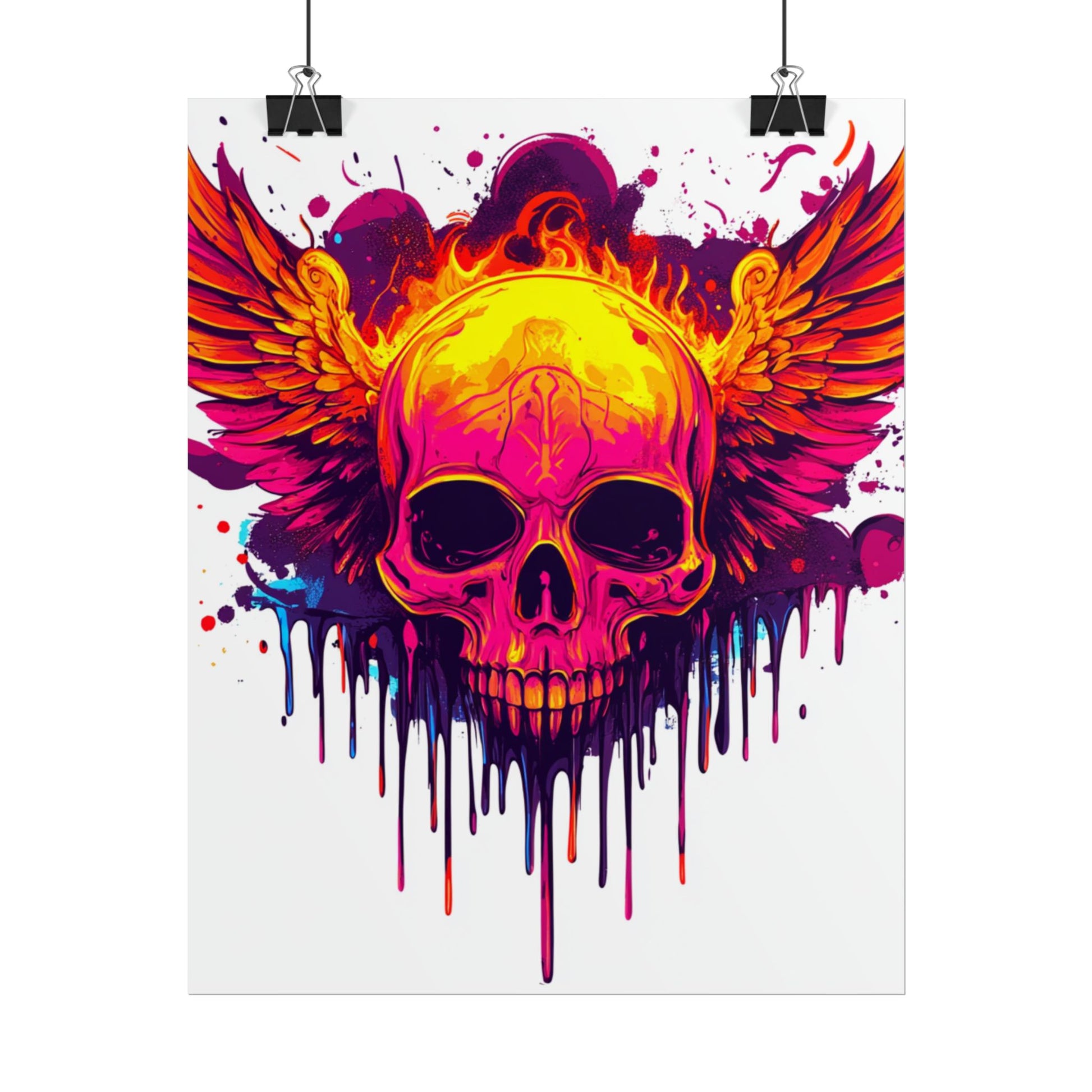 Vibrant Skull Art Print - Bohemian Home Decor, Wall Art, Gift for Rock Lovers, Festival Decor, Unique Artwork