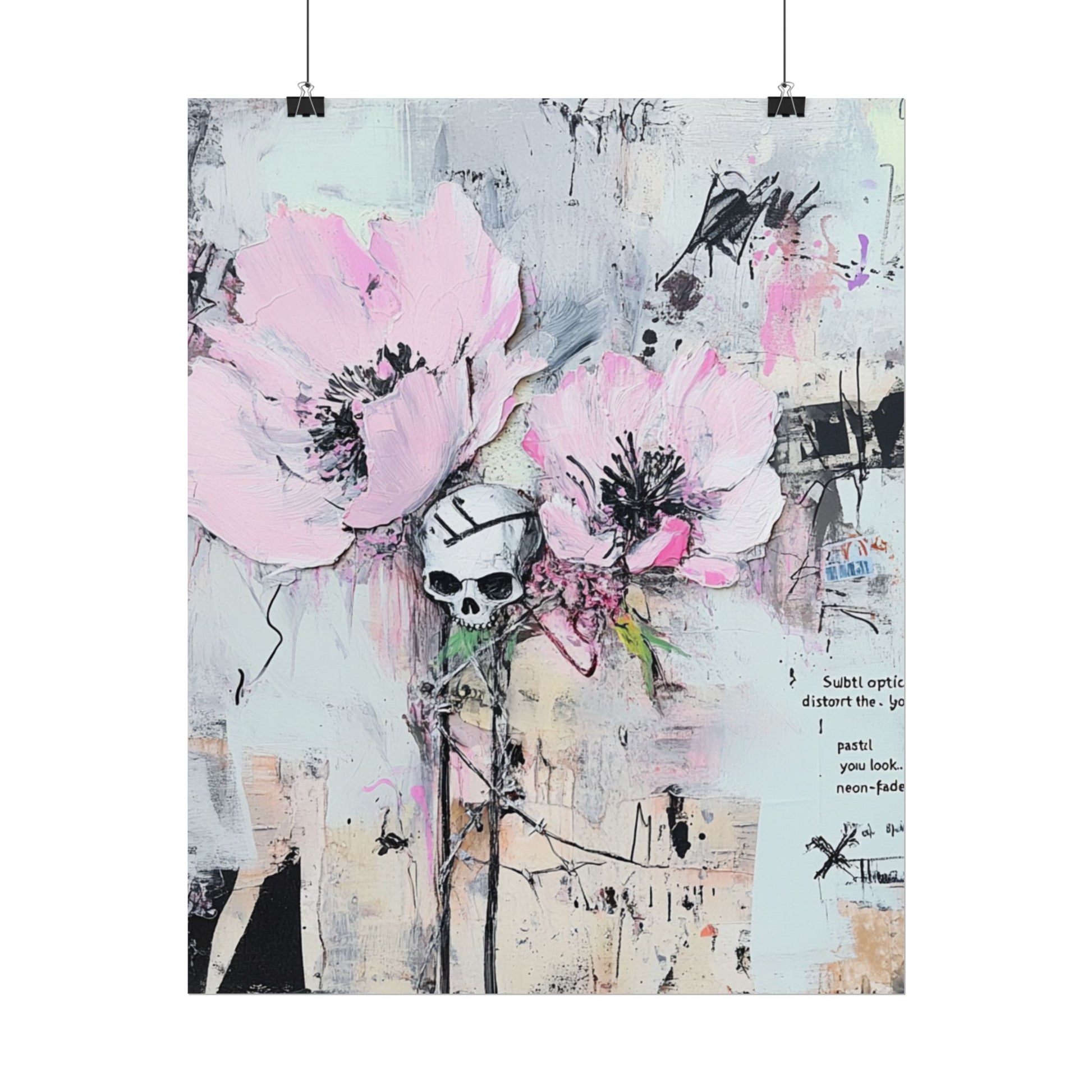 Floral Skull Art Print, Home Decor, Wall Art, Living Room Decor, Gift for Her, Artistic Poster