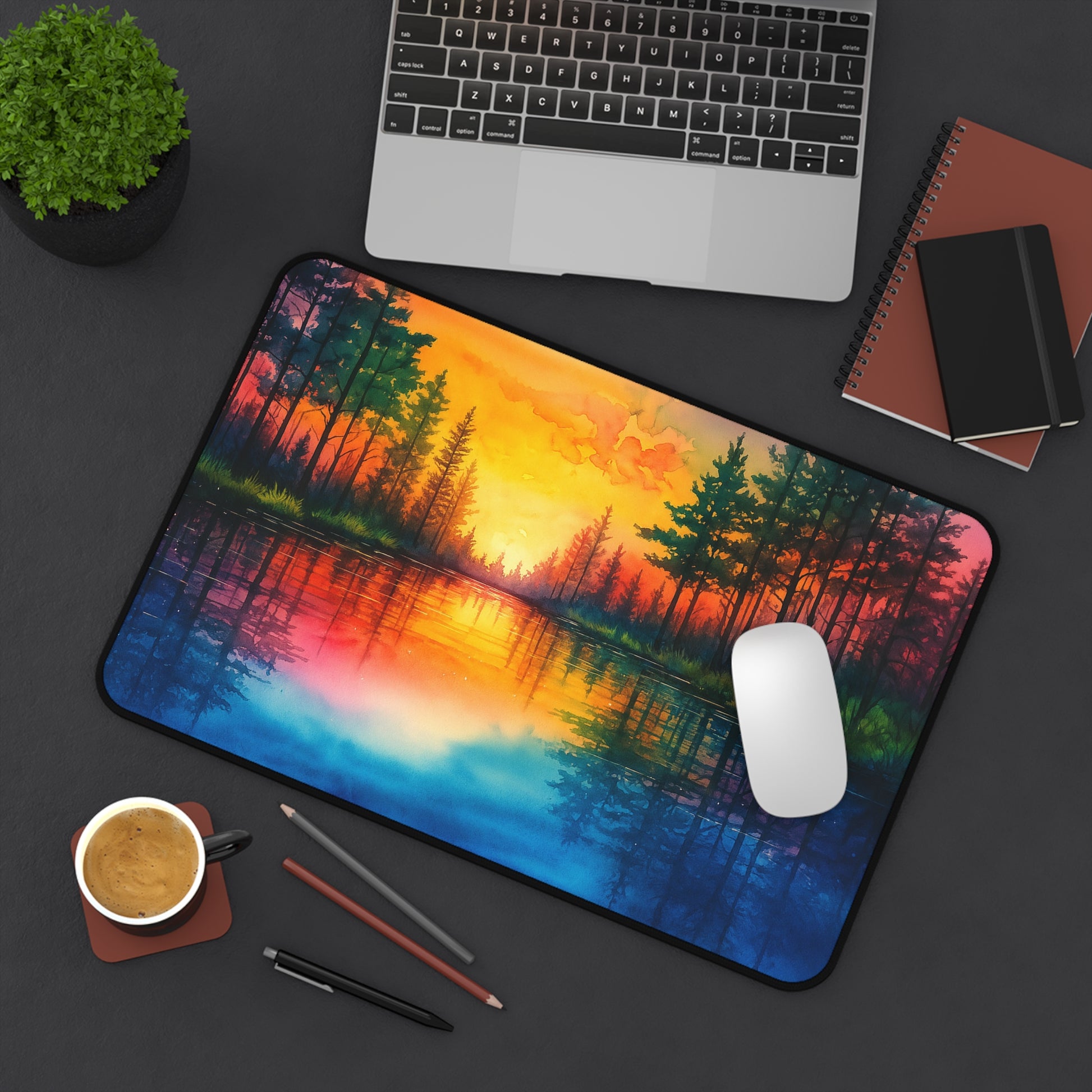 Vibrant Landscape Desk Mat - Nature-Inspired Office Decor for Home and Work, Mouse Pad, Gift for Nature Lovers, Eco-Friendly