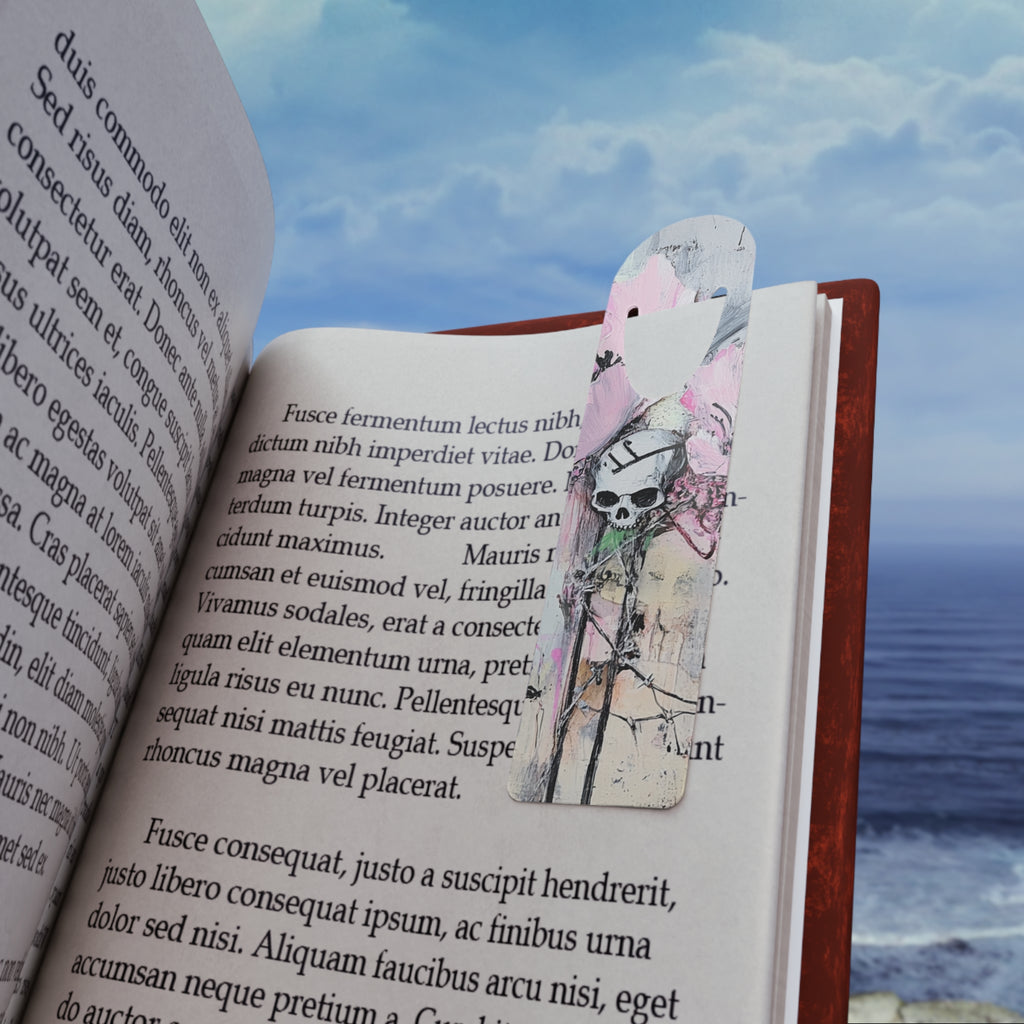 Stylish Skull Art Bookmark, Unique Metal Bookmark, Gothic Book Lover Gift, Reading Accessory, Literary Decor