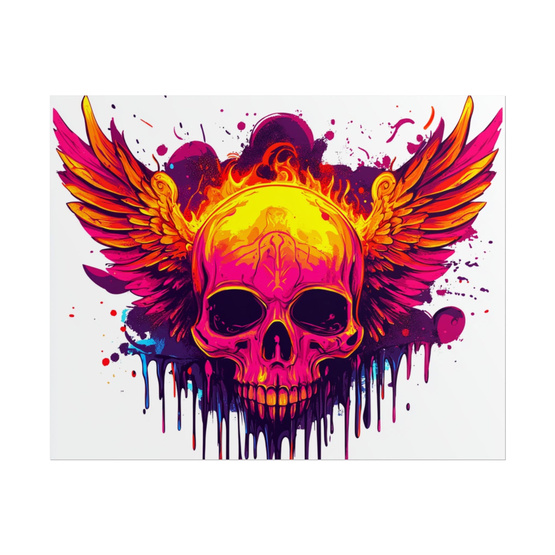 Vibrant Skull Art Print - Bohemian Home Decor, Wall Art, Gift for Rock Lovers, Festival Decor, Unique Artwork