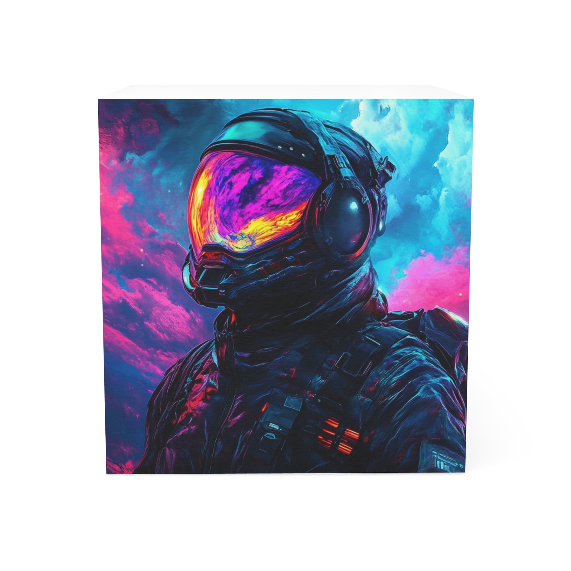Cosmic Astronaut Note Cube, Galaxy-Themed Desk Organizer, Space Lover's Gift, Unique Sticky Note Holder, Inspirational Office Decor