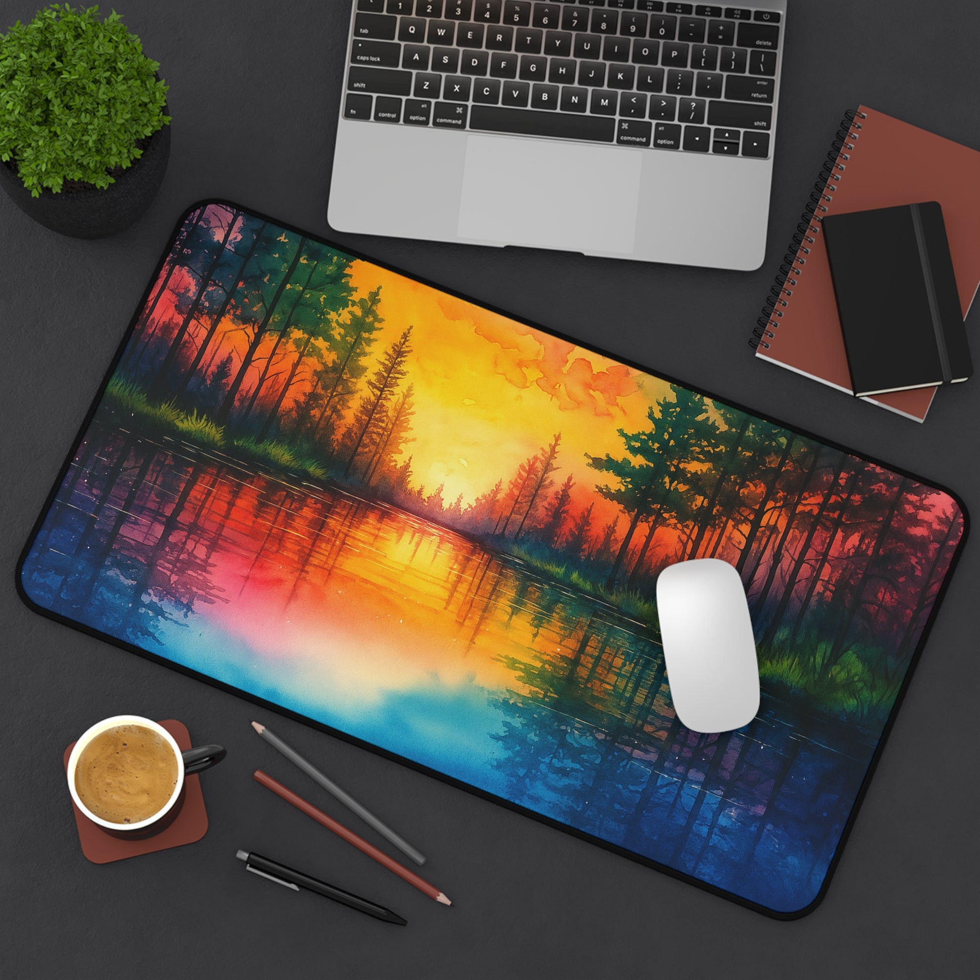 Vibrant Landscape Desk Mat - Nature-Inspired Office Decor for Home and Work, Mouse Pad, Gift for Nature Lovers, Eco-Friendly
