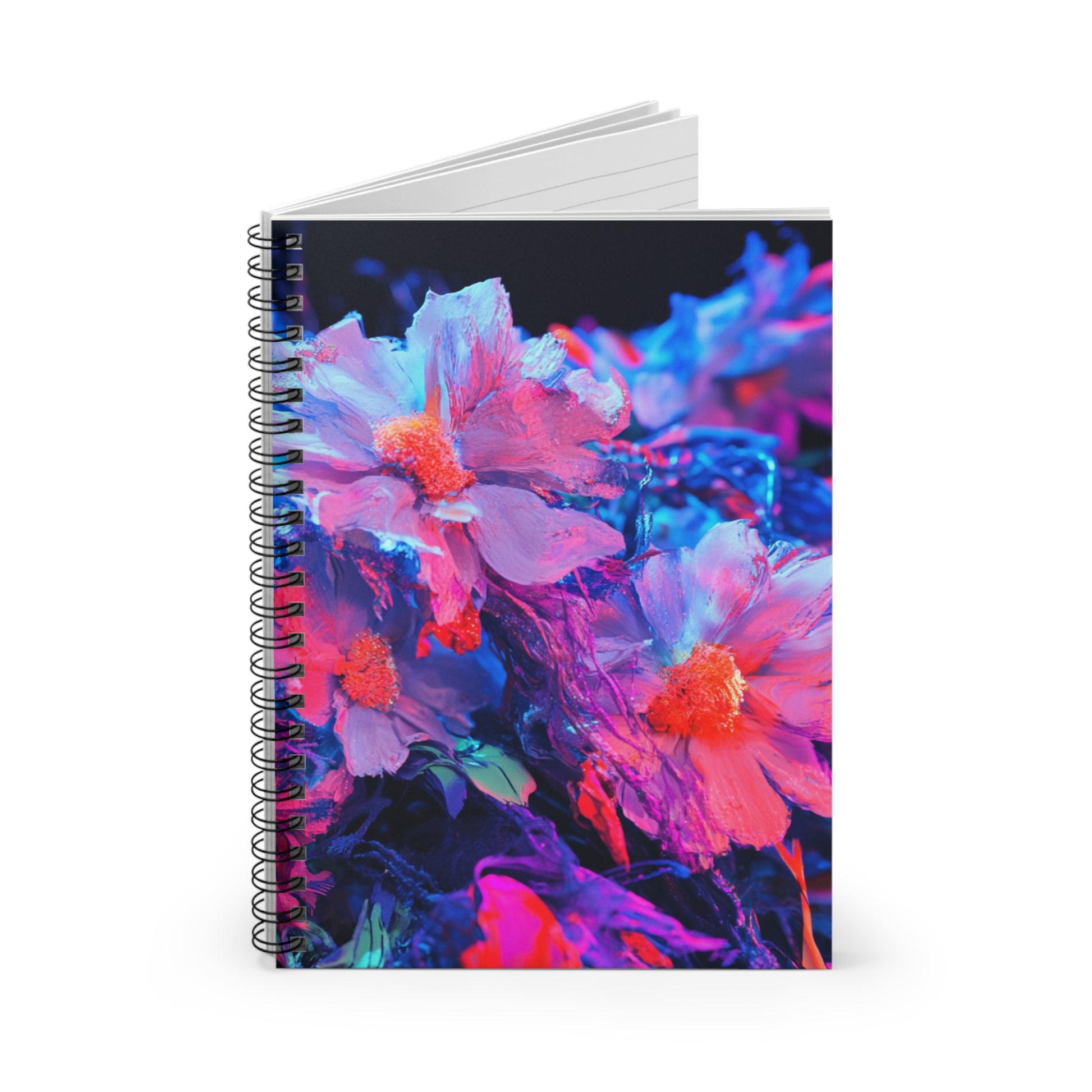 Vibrant Floral Spiral Notebook - Ruled Pages, Journal, Stationery, Gifts for Artists, Flower Lovers, Writing