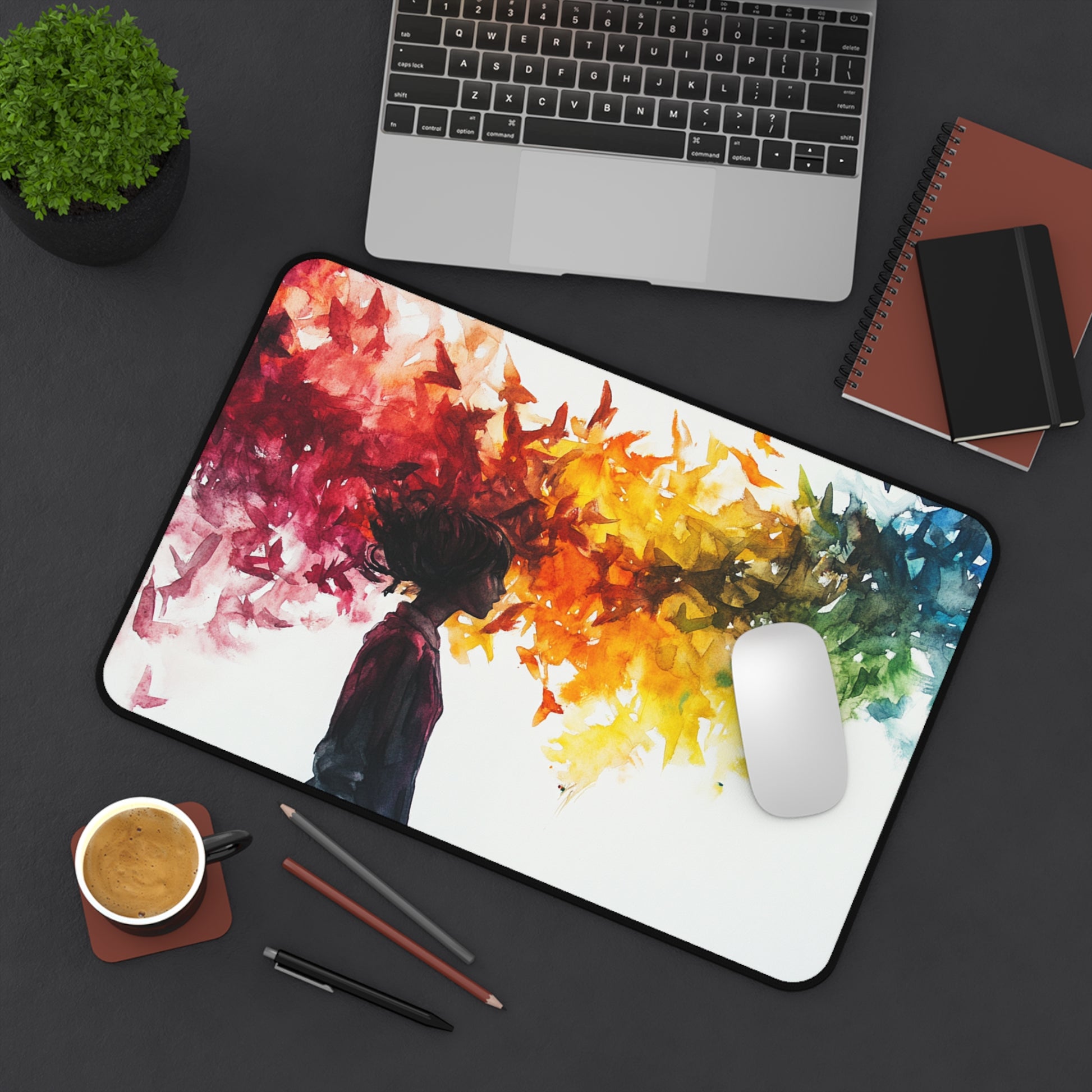Colorful Butterfly Desk Mat - Creative Office Accessory, Stylish Workspace Decor, Great Gift for Students, Artists, or Nature Lovers