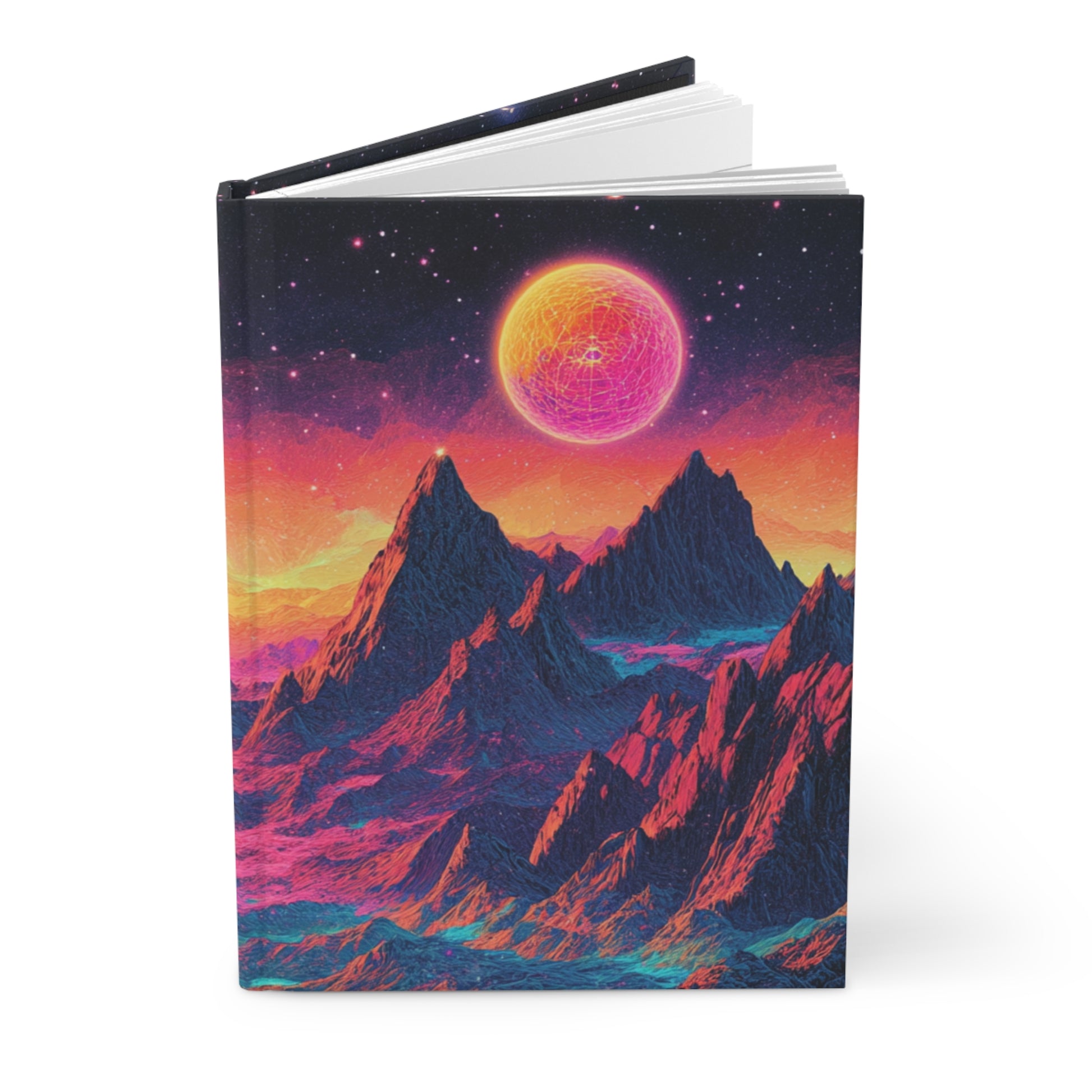 Galactic Mountain Hardcover Journal, Nature Journal, Cosmic Notebook, Celestial Diary, Gift for Writers, Art Journal