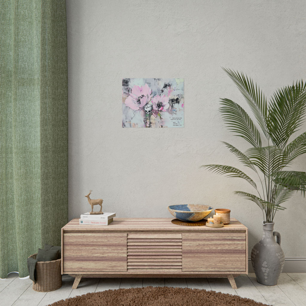 Floral Skull Art Print, Home Decor, Wall Art, Living Room Decor, Gift for Her, Artistic Poster
