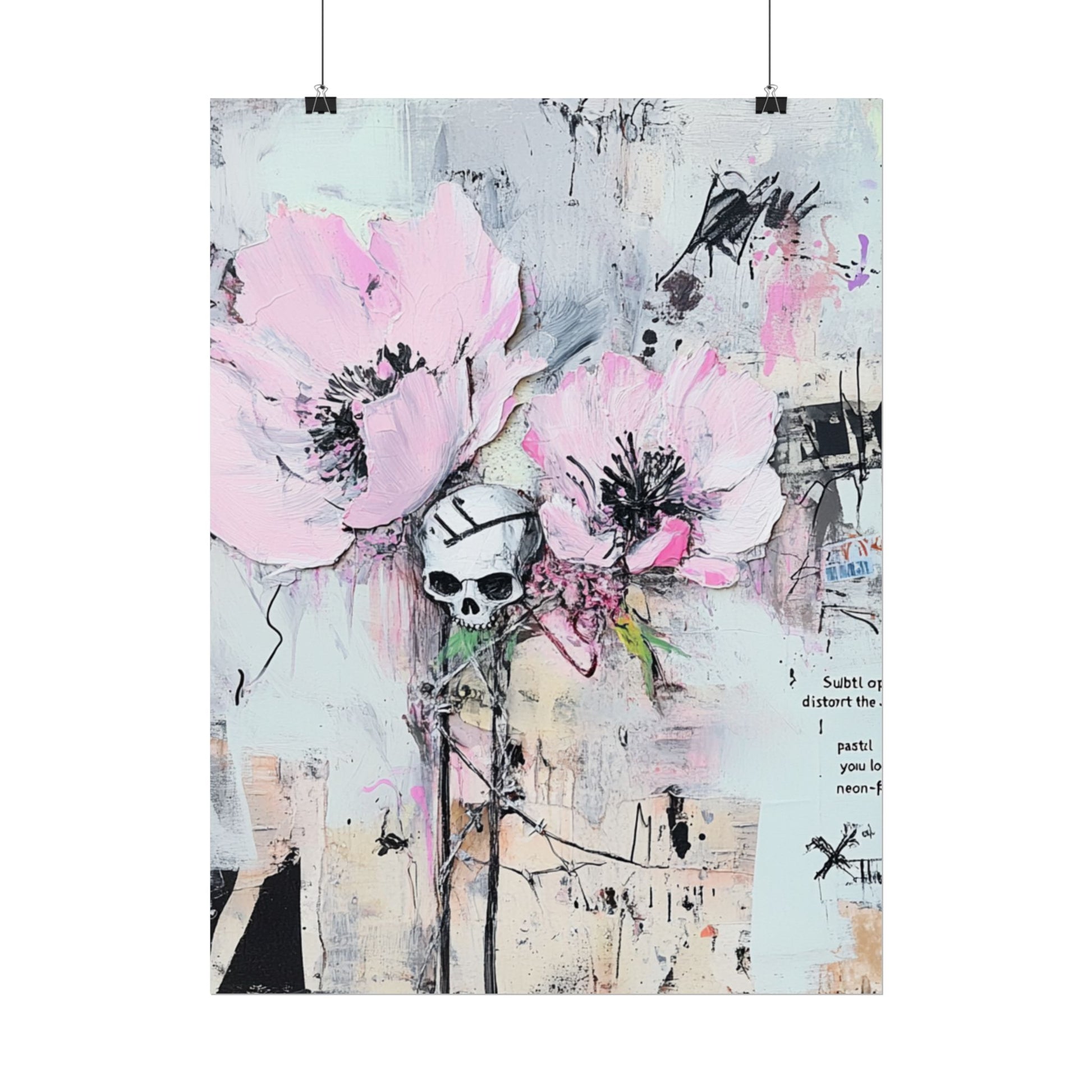 Floral Skull Art Print, Home Decor, Wall Art, Living Room Decor, Gift for Her, Artistic Poster