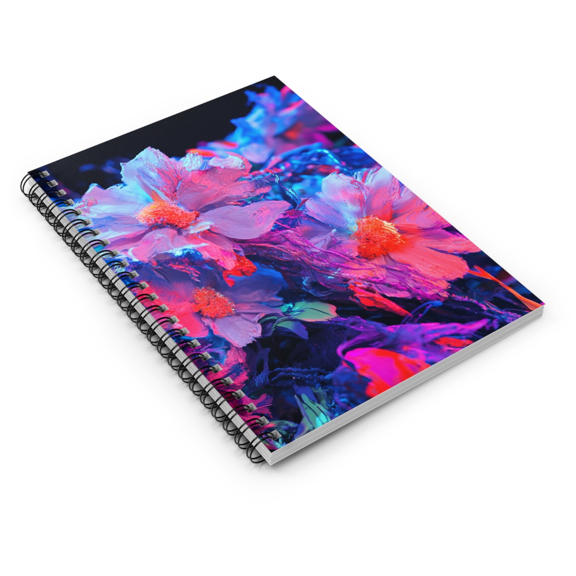 Vibrant Floral Spiral Notebook - Ruled Pages, Journal, Stationery, Gifts for Artists, Flower Lovers, Writing