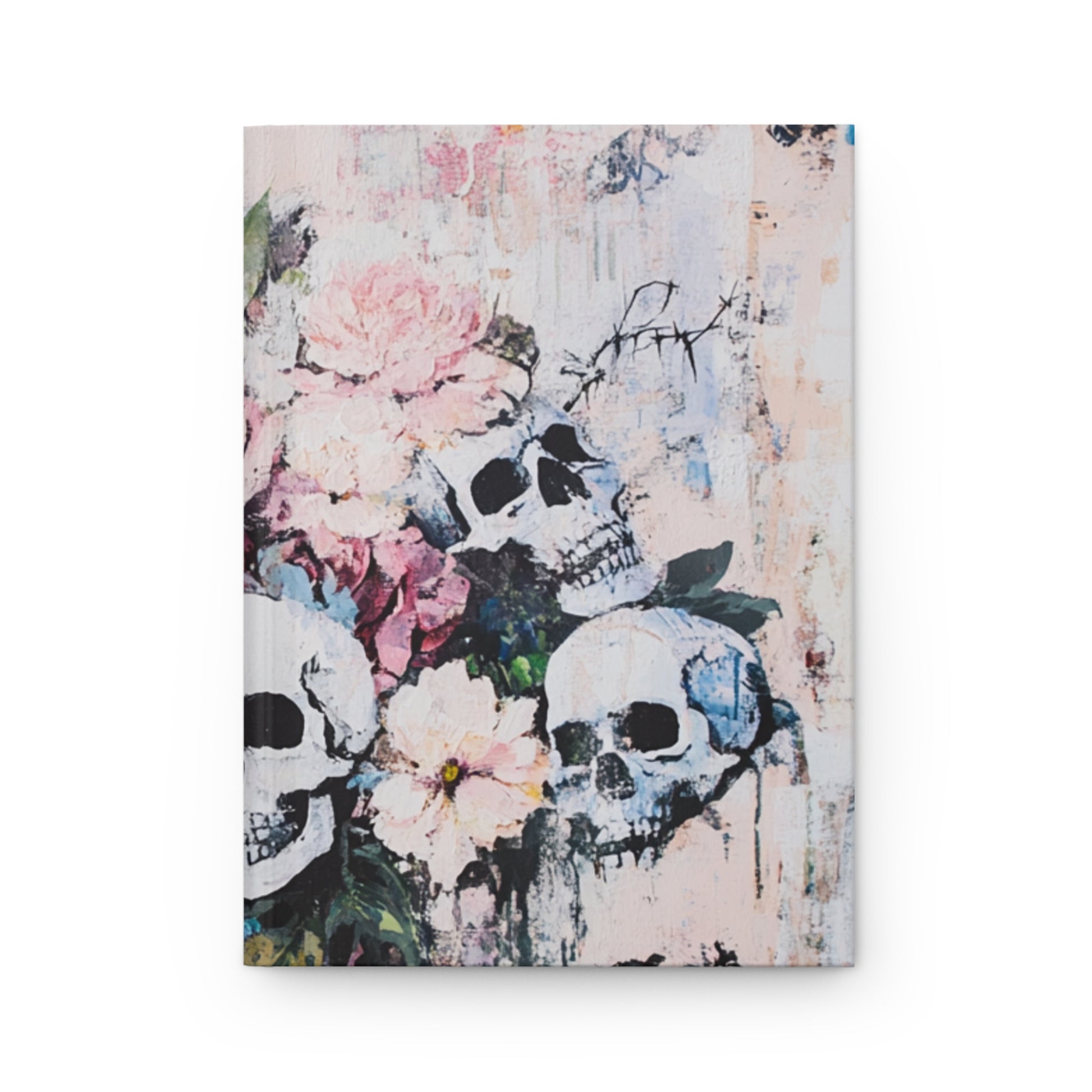 Floral Skull Hardcover Journal - Artistic Notebook for Writers, Poets, Gift for Halloween, Unique Journal Design, Aesthetic Stationery