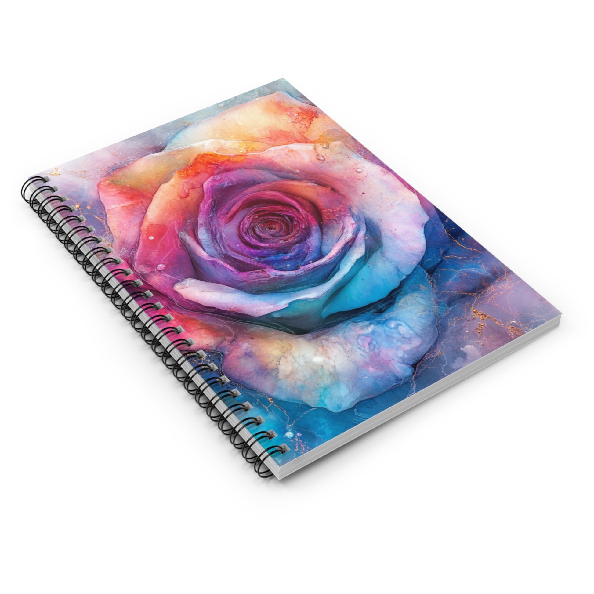 Colorful Rose Spiral Notebook - Perfect for Journaling, Gift for Writers, Floral Stationery, Gift for Students, Art Lovers' Notebook