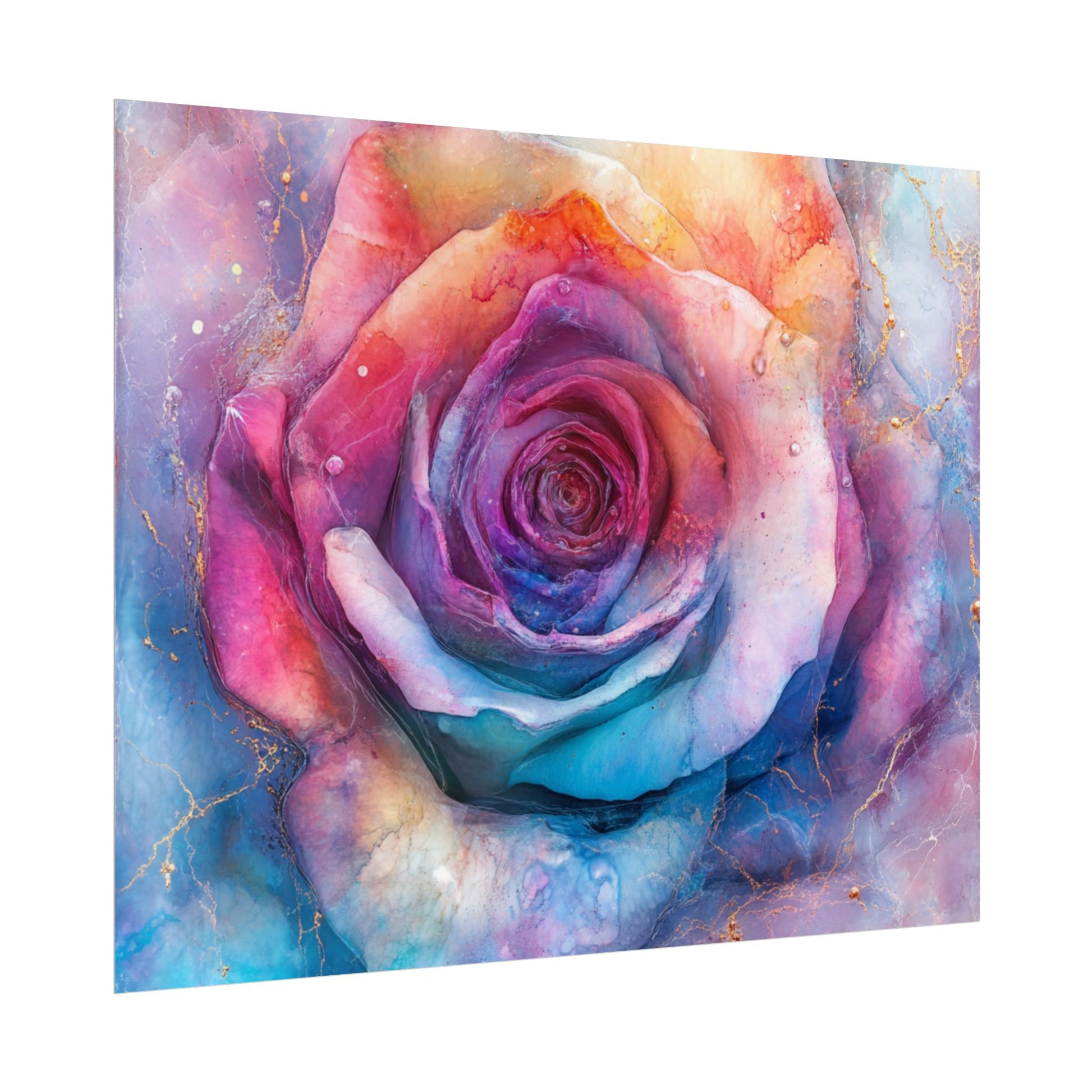 Vibrant Floral Wall Art - Colorful Rose Rolled Posters, Home Decor, Gift for Her, Birthday, Art Print, Boho Decor