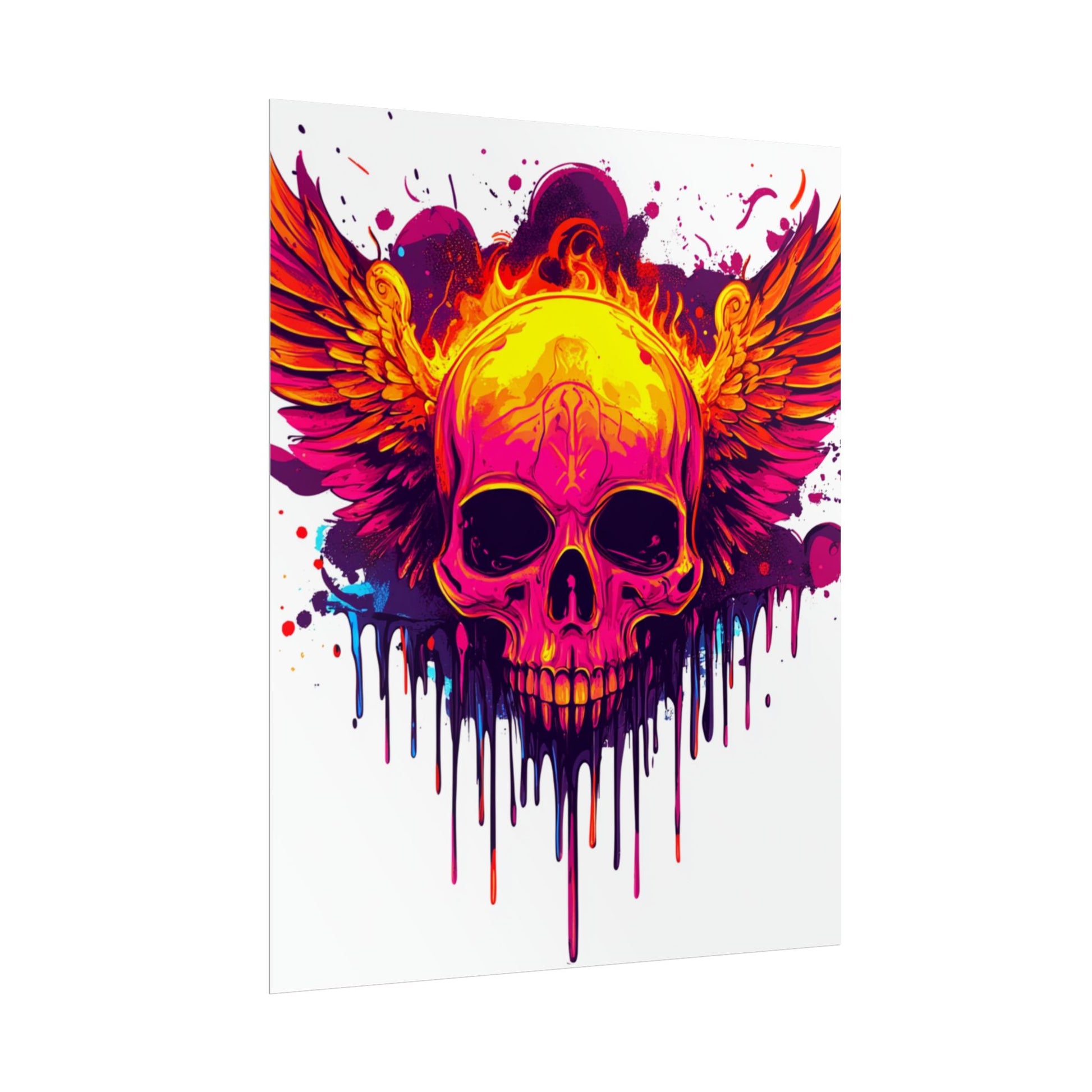 Vibrant Skull Art Print - Bohemian Home Decor, Wall Art, Gift for Rock Lovers, Festival Decor, Unique Artwork