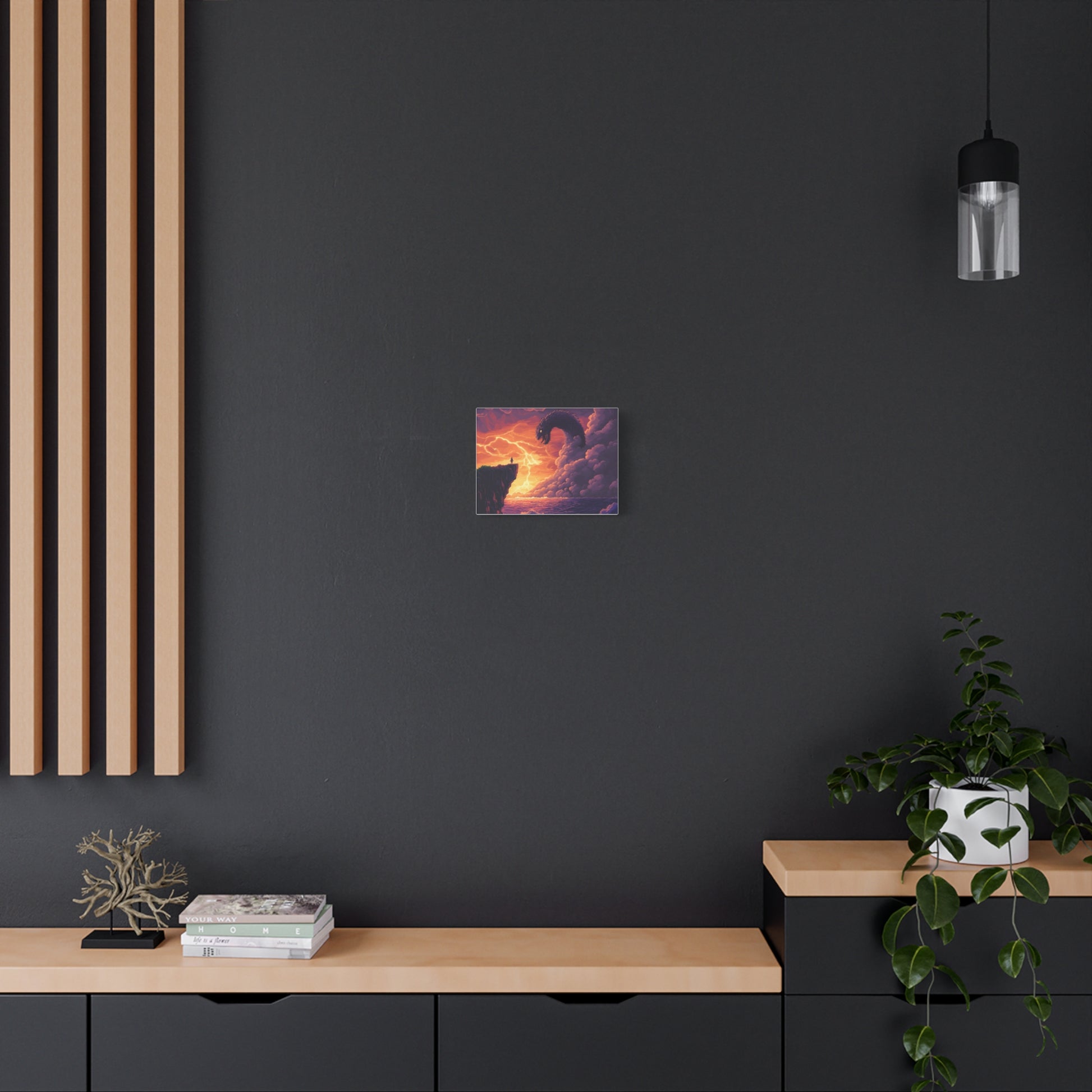 Hero vs Leviathan – 16-Bit Mythical Sea Monster Wall Art canvas
