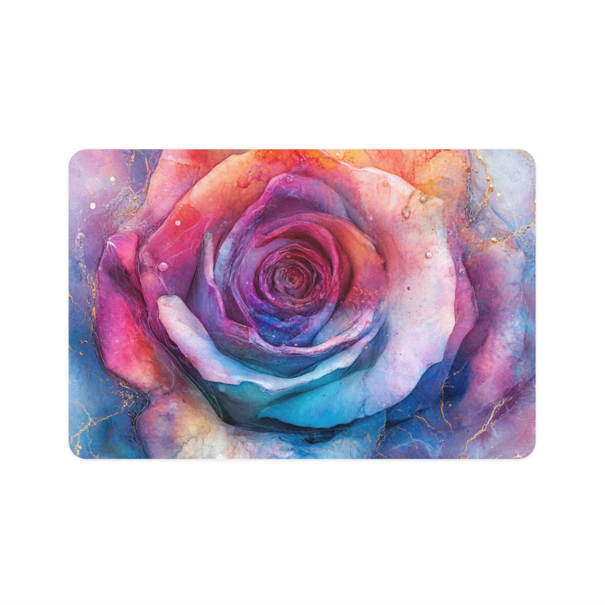 Colorful Rose Pet Food Mat, Stylish Dog Cat Feeding Mat, Kitchen Decor, Gifts for Pet Lovers, Pet Accessories, Animal Themed Home