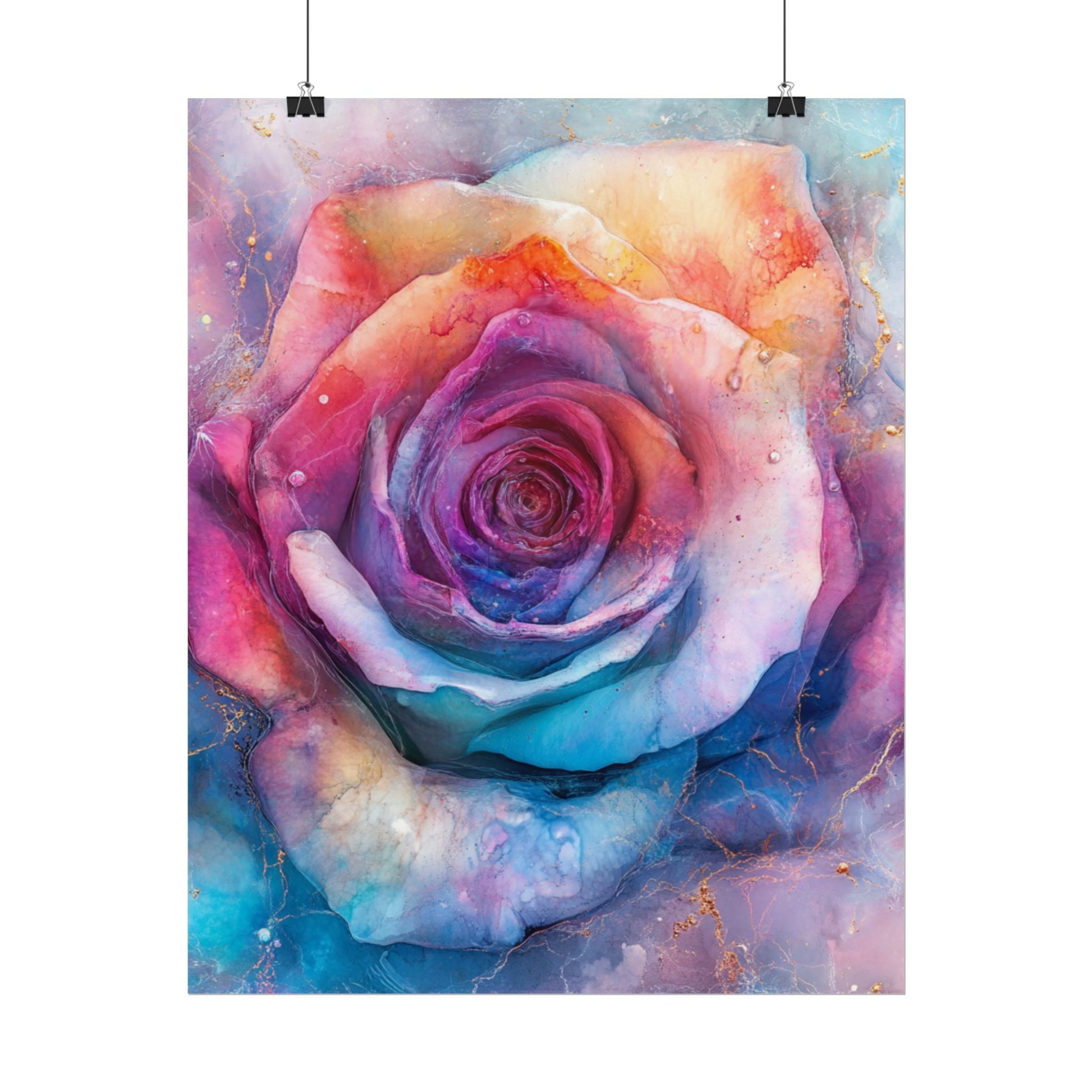 Vibrant Floral Wall Art - Colorful Rose Rolled Posters, Home Decor, Gift for Her, Birthday, Art Print, Boho Decor
