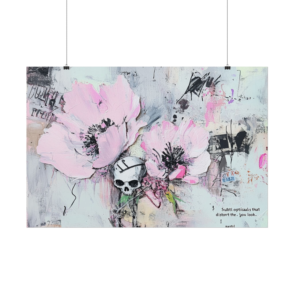 Floral Skull Art Print, Home Decor, Wall Art, Living Room Decor, Gift for Her, Artistic Poster