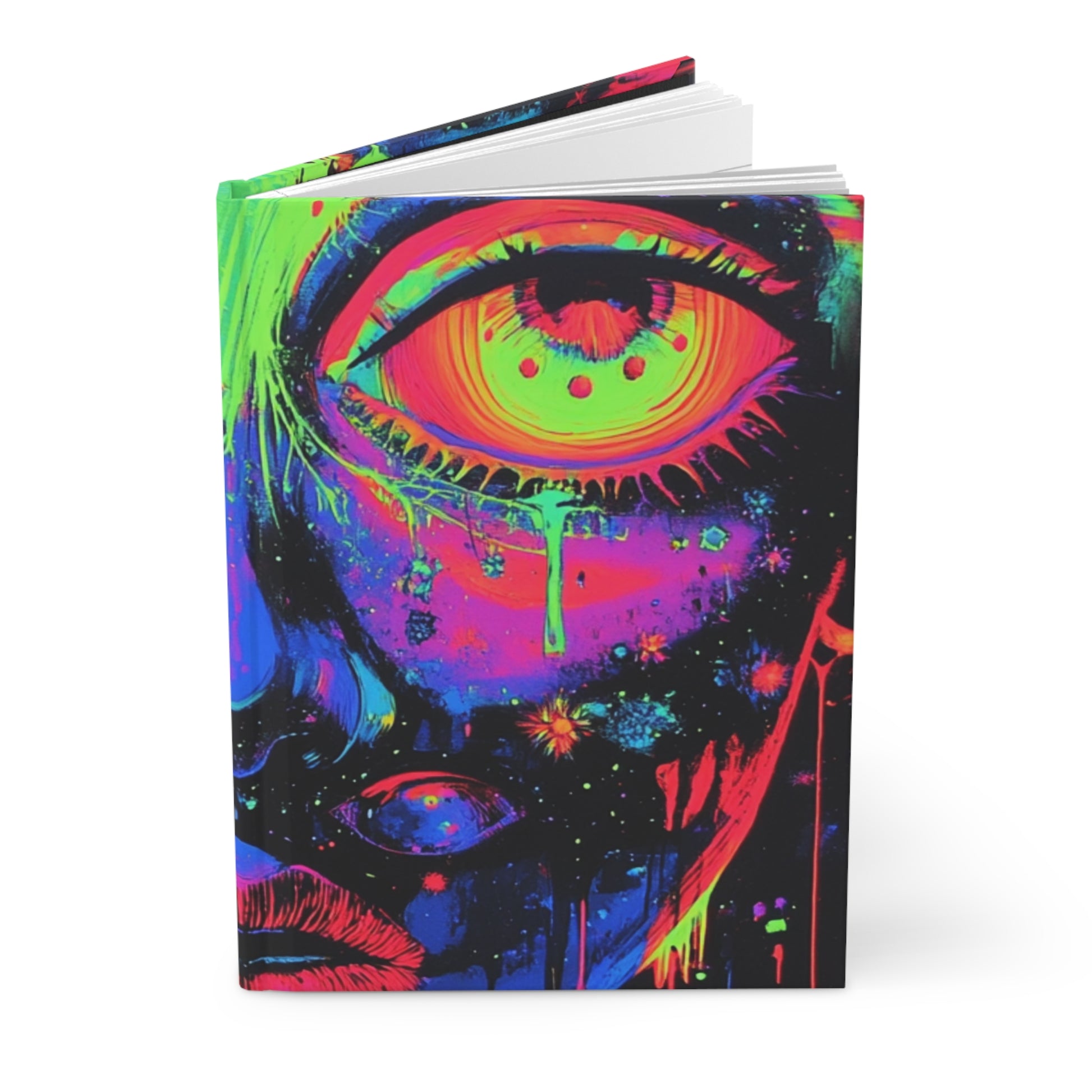 Neon Art Hardcover Journal | Colorful Sketchbook, Gift for Artists, Creative Writing, Personal Diary, Vibrant Stationery