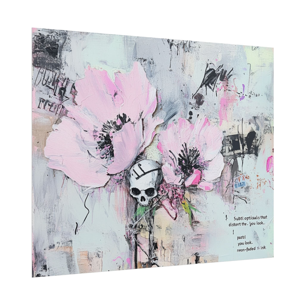 Floral Skull Art Print, Home Decor, Wall Art, Living Room Decor, Gift for Her, Artistic Poster