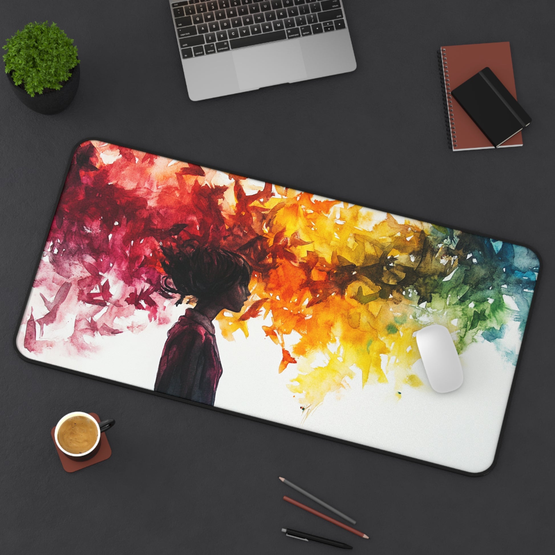 Colorful Butterfly Desk Mat - Creative Office Accessory, Stylish Workspace Decor, Great Gift for Students, Artists, or Nature Lovers