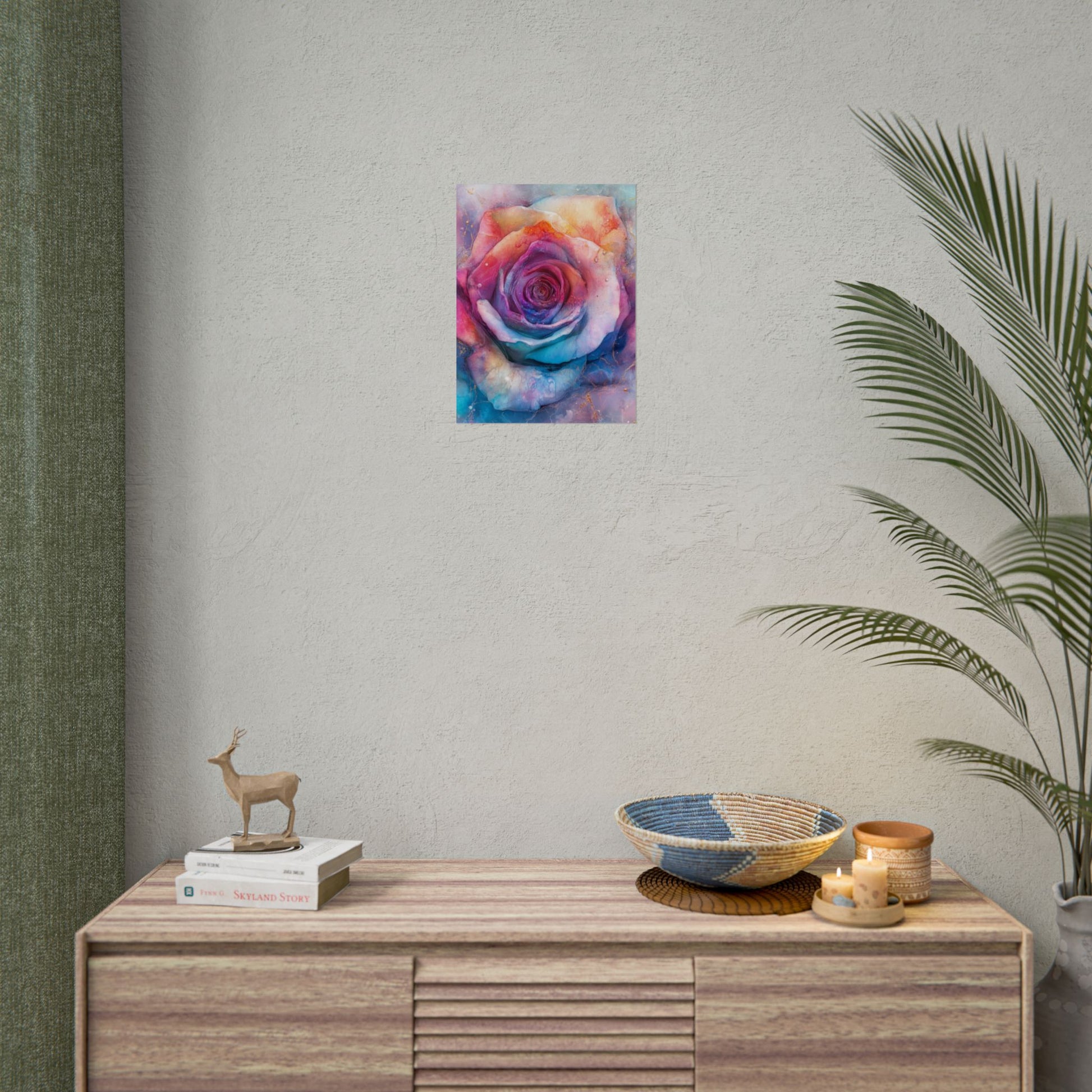 Vibrant Floral Wall Art - Colorful Rose Rolled Posters, Home Decor, Gift for Her, Birthday, Art Print, Boho Decor