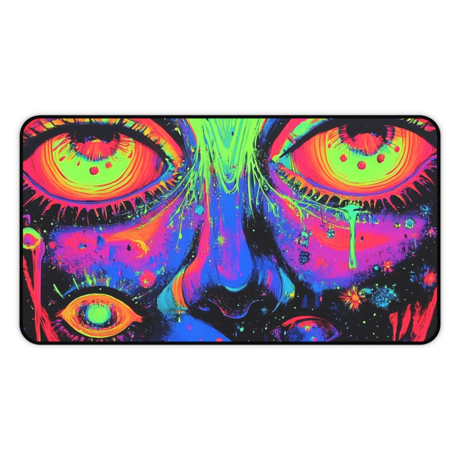 Psychedelic Art Desk Mat, Colorful Office Decor, Gaming Mouse Pad, Unique Gift for Artists, Vibrant Home Workspace