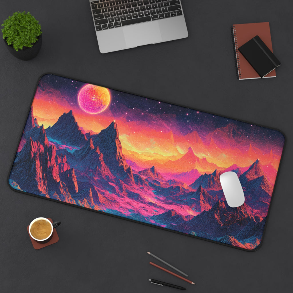 Vibrant Cosmic Desk Mat - Gaming or Office Use, Space Art Mouse Pad, Gift for Tech Lovers, Desk Decor, Unique Workstation Accessory