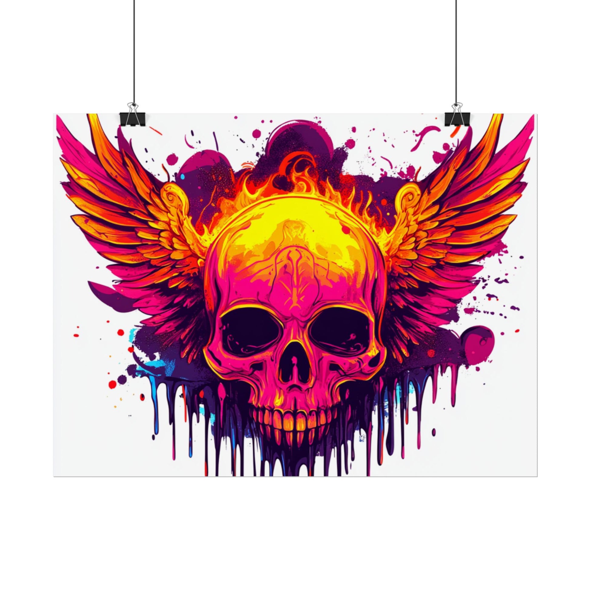 Vibrant Skull Art Print - Bohemian Home Decor, Wall Art, Gift for Rock Lovers, Festival Decor, Unique Artwork