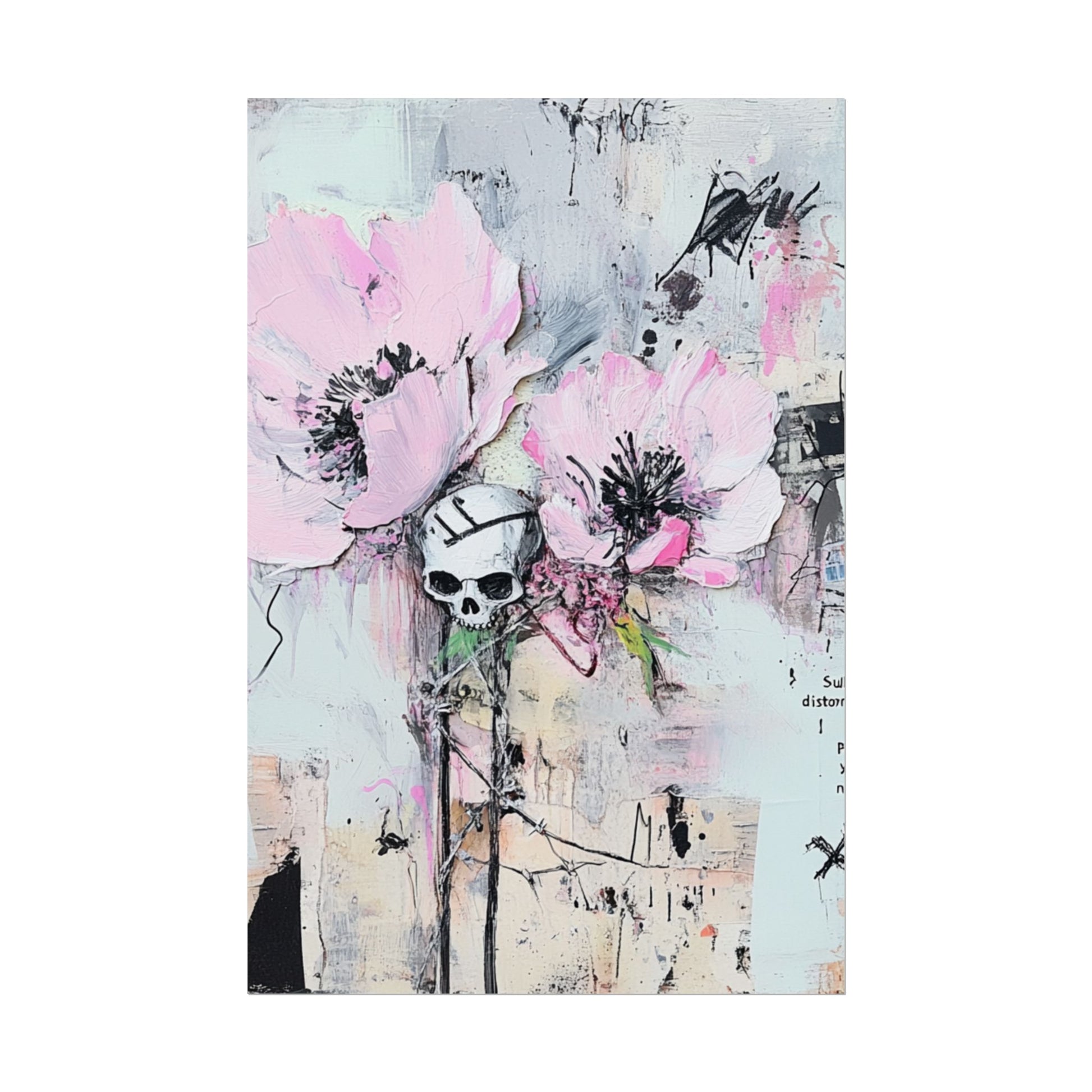 Floral Skull Art Print, Home Decor, Wall Art, Living Room Decor, Gift for Her, Artistic Poster