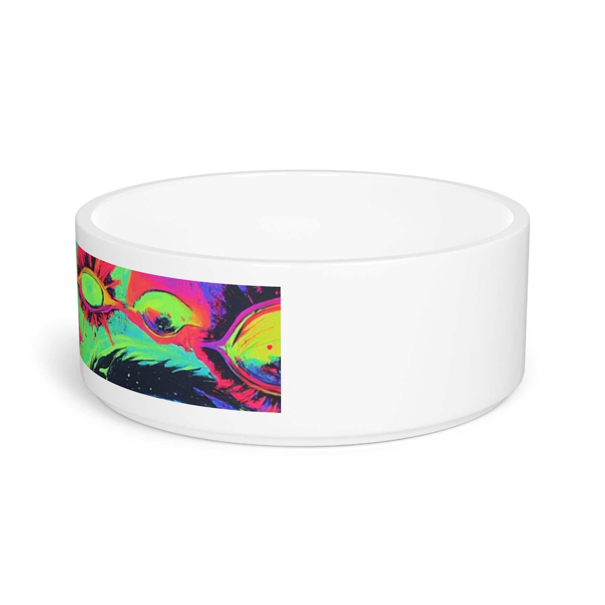 Vibrant Cat Bowl, Colorful Pet Dish, Psychedelic Dog Bowl, Unique Pet Accessory, Bold Food or Water Bowl, Gift for Pet Lovers