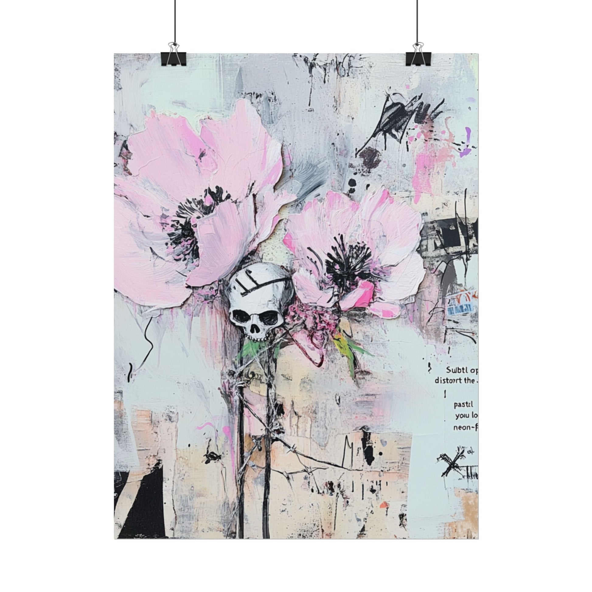 Floral Skull Art Print, Home Decor, Wall Art, Living Room Decor, Gift for Her, Artistic Poster