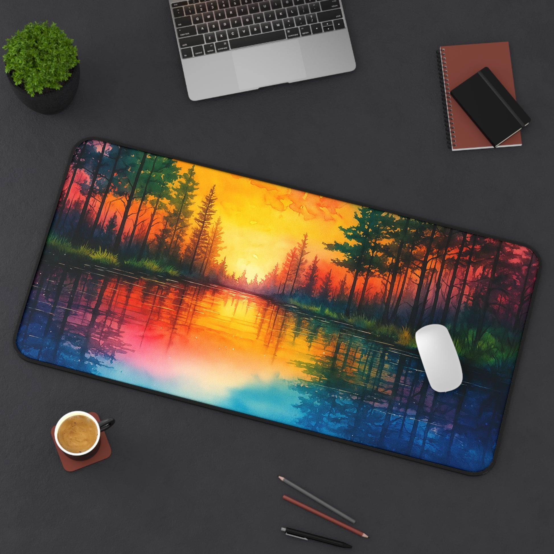 Vibrant Landscape Desk Mat - Nature-Inspired Office Decor for Home and Work, Mouse Pad, Gift for Nature Lovers, Eco-Friendly