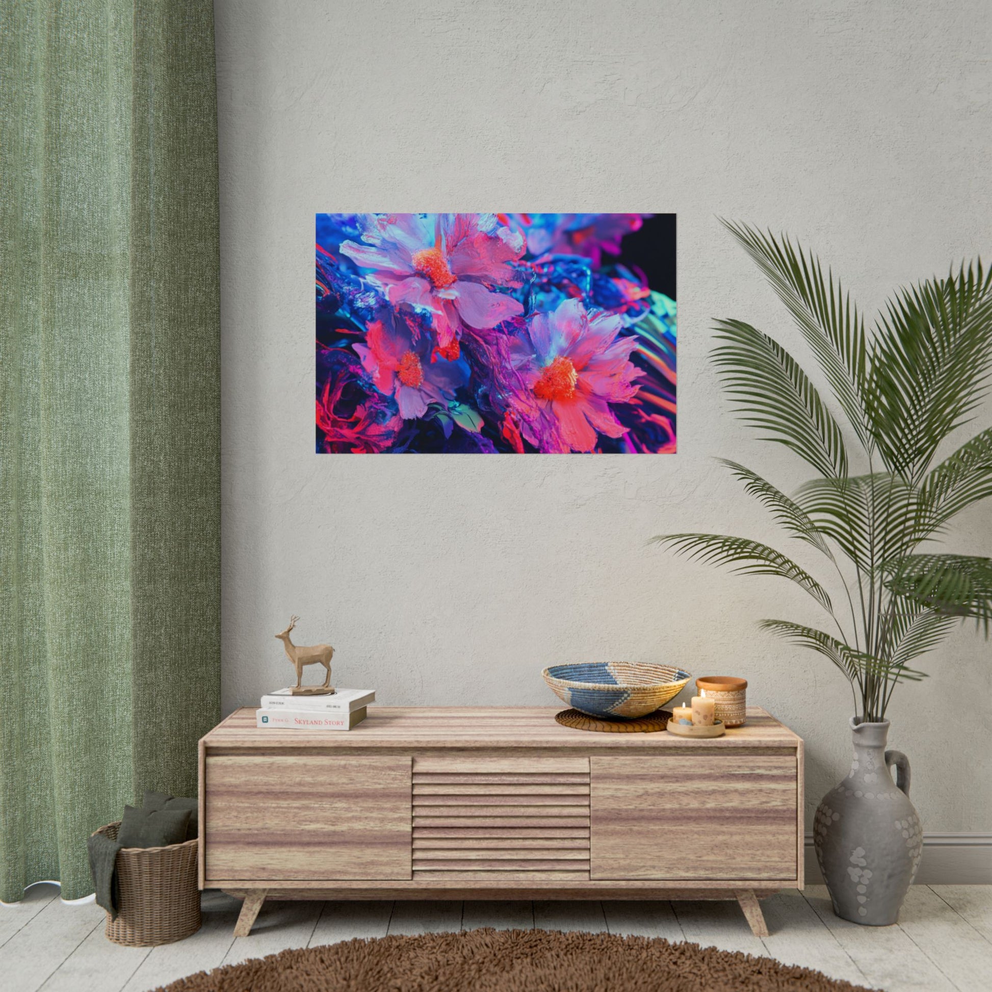 Vibrant Floral Wall Art Prints, Colorful Flower Posters, Home Decor, Boho Wall Art, Gifts for Art Lovers, Modern Room Decor