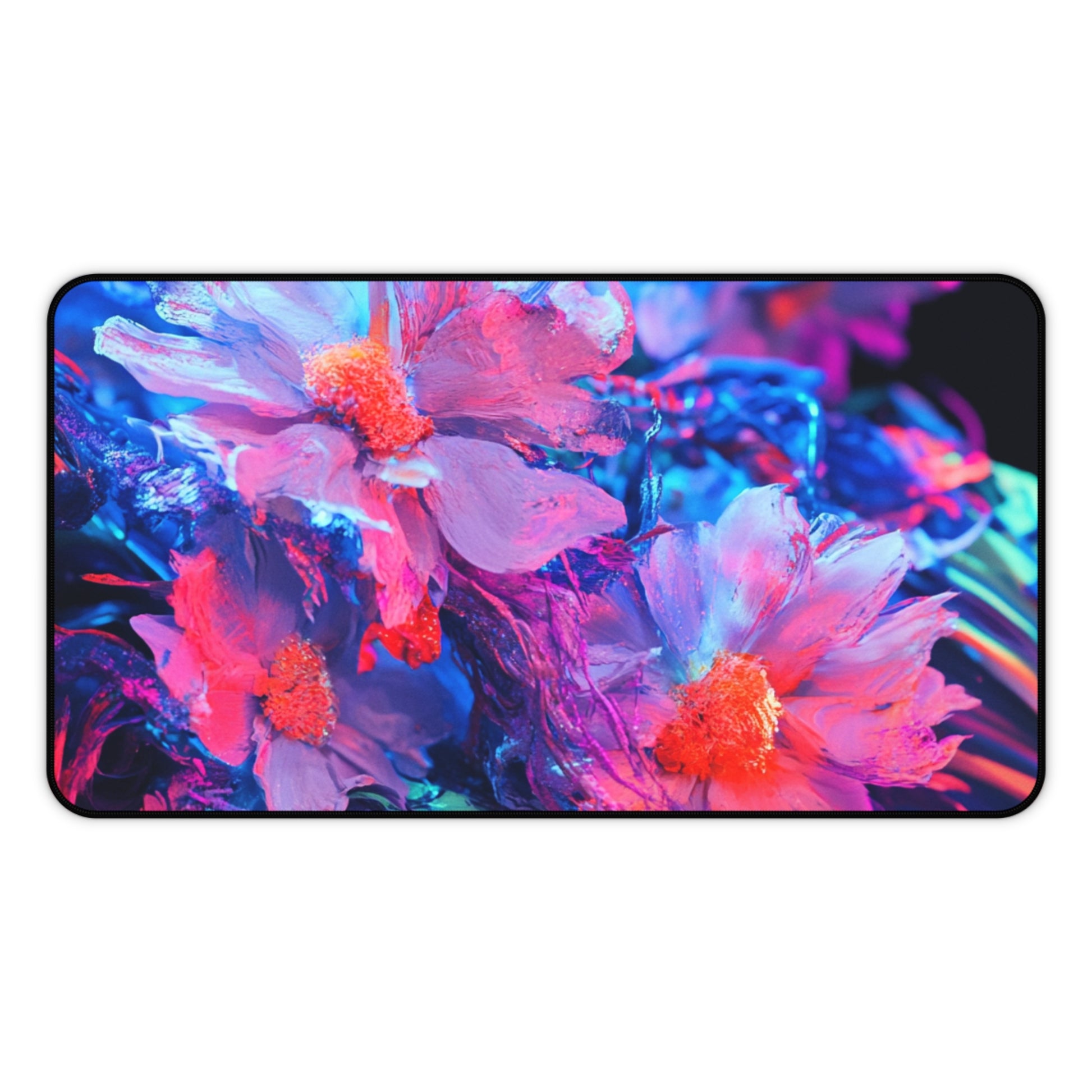 Vibrant Floral Desk Mat, Desk Organizer, Office Decor, Colorful Mouse Pad, Gift for Students, Home Office Essentials