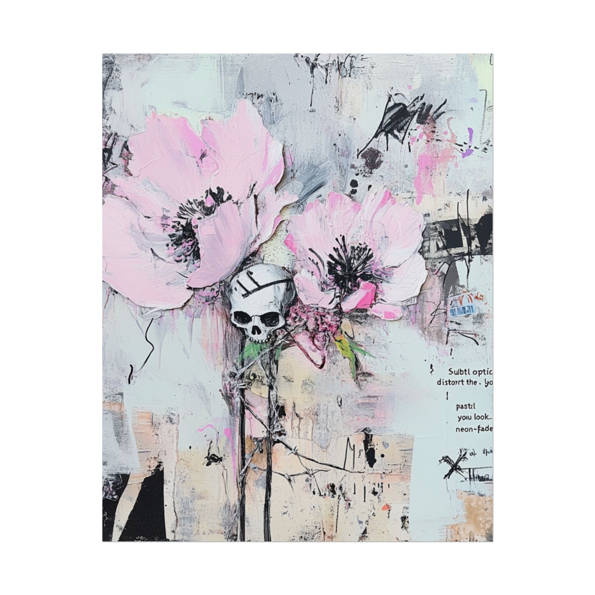 Floral Skull Art Print, Home Decor, Wall Art, Living Room Decor, Gift for Her, Artistic Poster