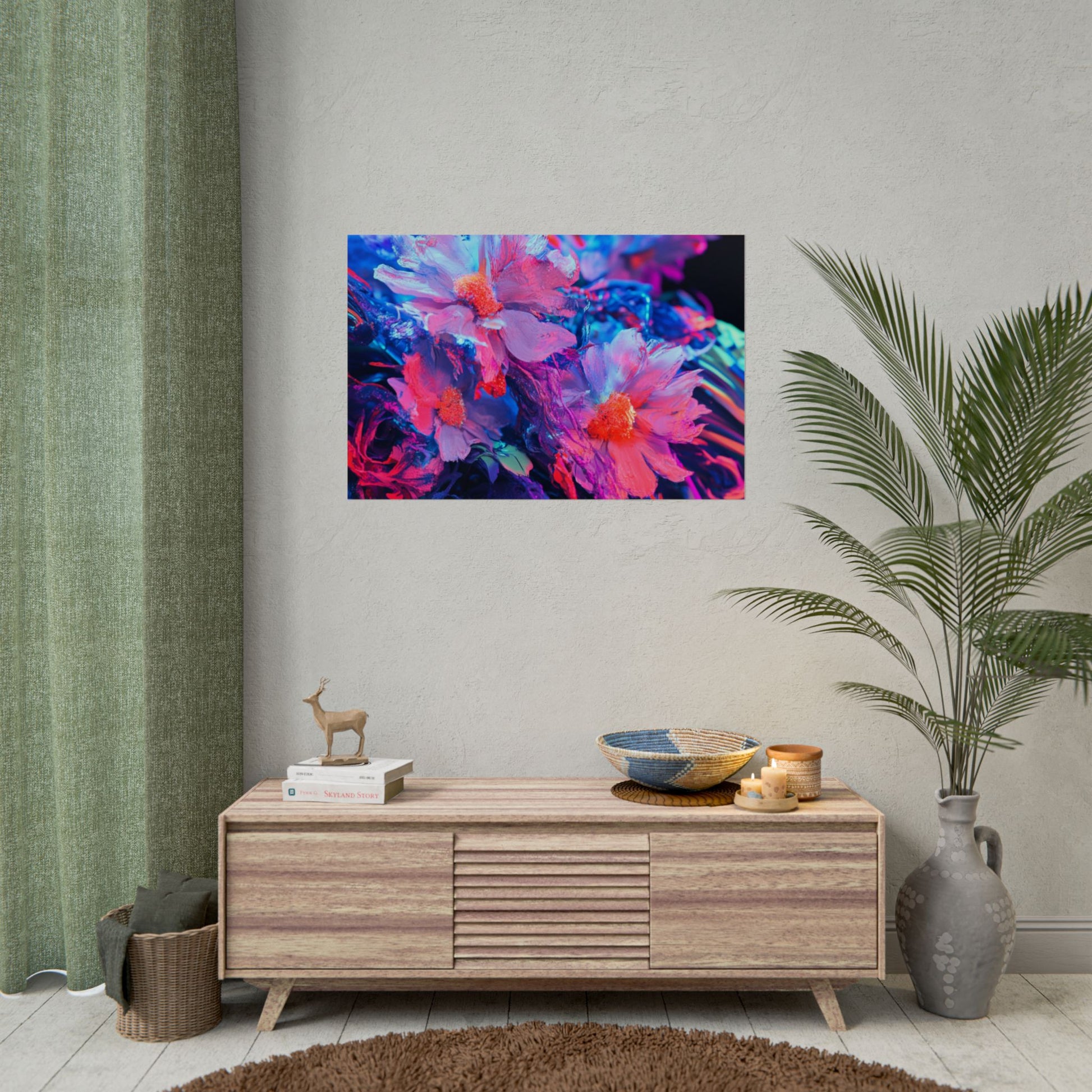 Vibrant Floral Wall Art Prints, Colorful Flower Posters, Home Decor, Boho Wall Art, Gifts for Art Lovers, Modern Room Decor