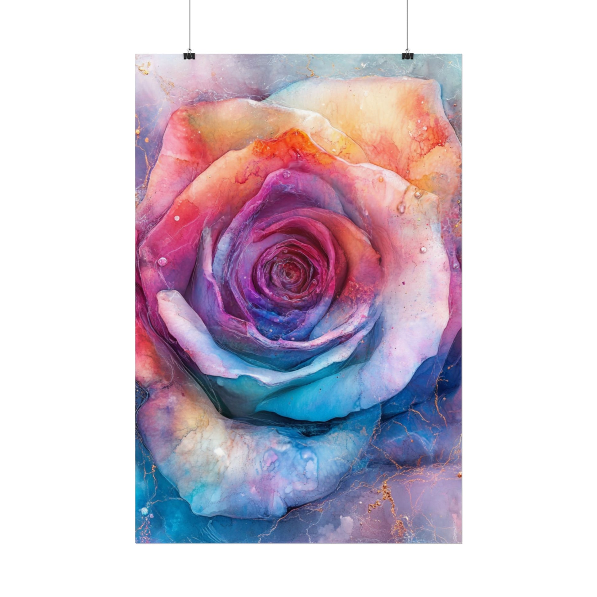 Vibrant Floral Wall Art - Colorful Rose Rolled Posters, Home Decor, Gift for Her, Birthday, Art Print, Boho Decor