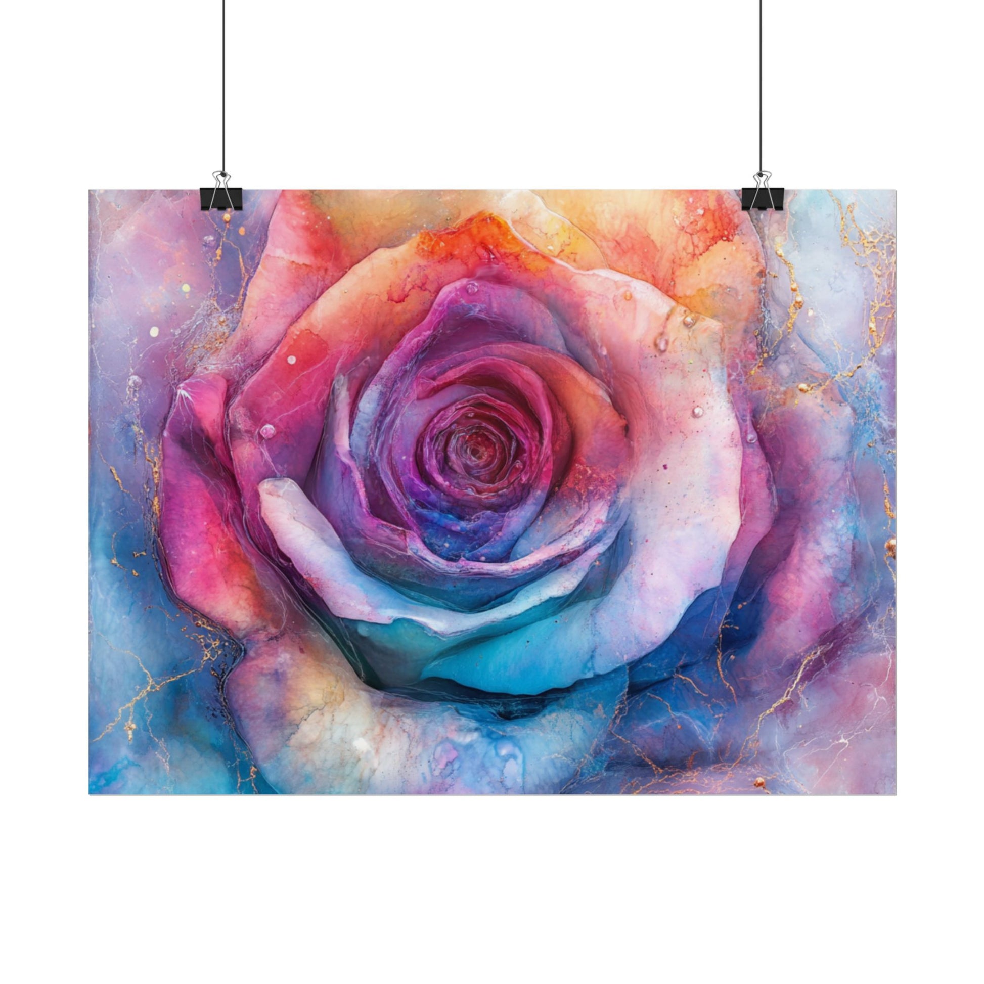 Vibrant Floral Wall Art - Colorful Rose Rolled Posters, Home Decor, Gift for Her, Birthday, Art Print, Boho Decor