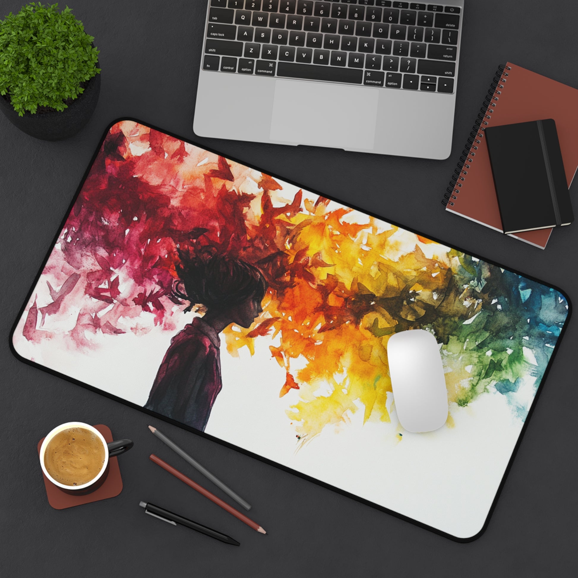 Colorful Butterfly Desk Mat - Creative Office Accessory, Stylish Workspace Decor, Great Gift for Students, Artists, or Nature Lovers
