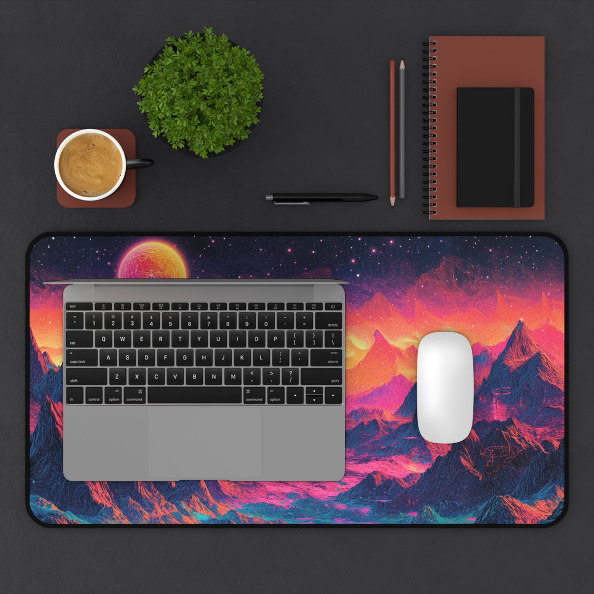 Vibrant Cosmic Desk Mat - Gaming or Office Use, Space Art Mouse Pad, Gift for Tech Lovers, Desk Decor, Unique Workstation Accessory