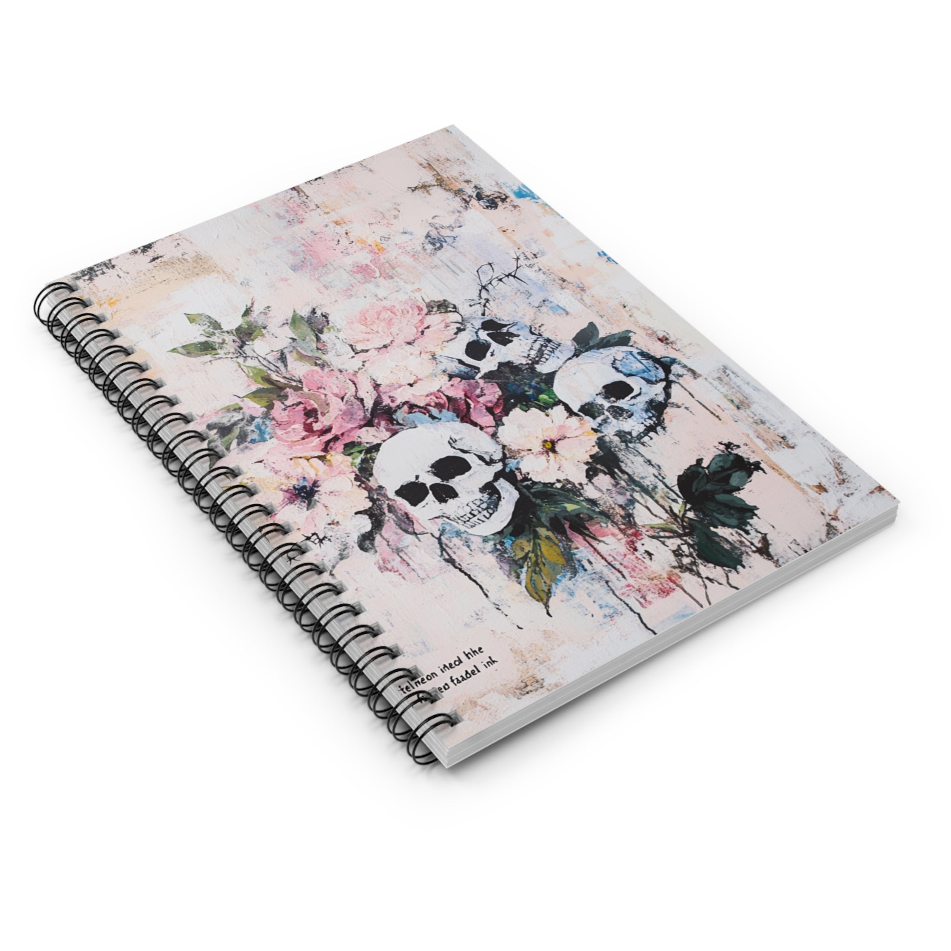 Bohemian Floral Skull Spiral Notebook - Artistic Journal for Creatives, Perfect Gift for Artists, Musicians, & Trendsetters