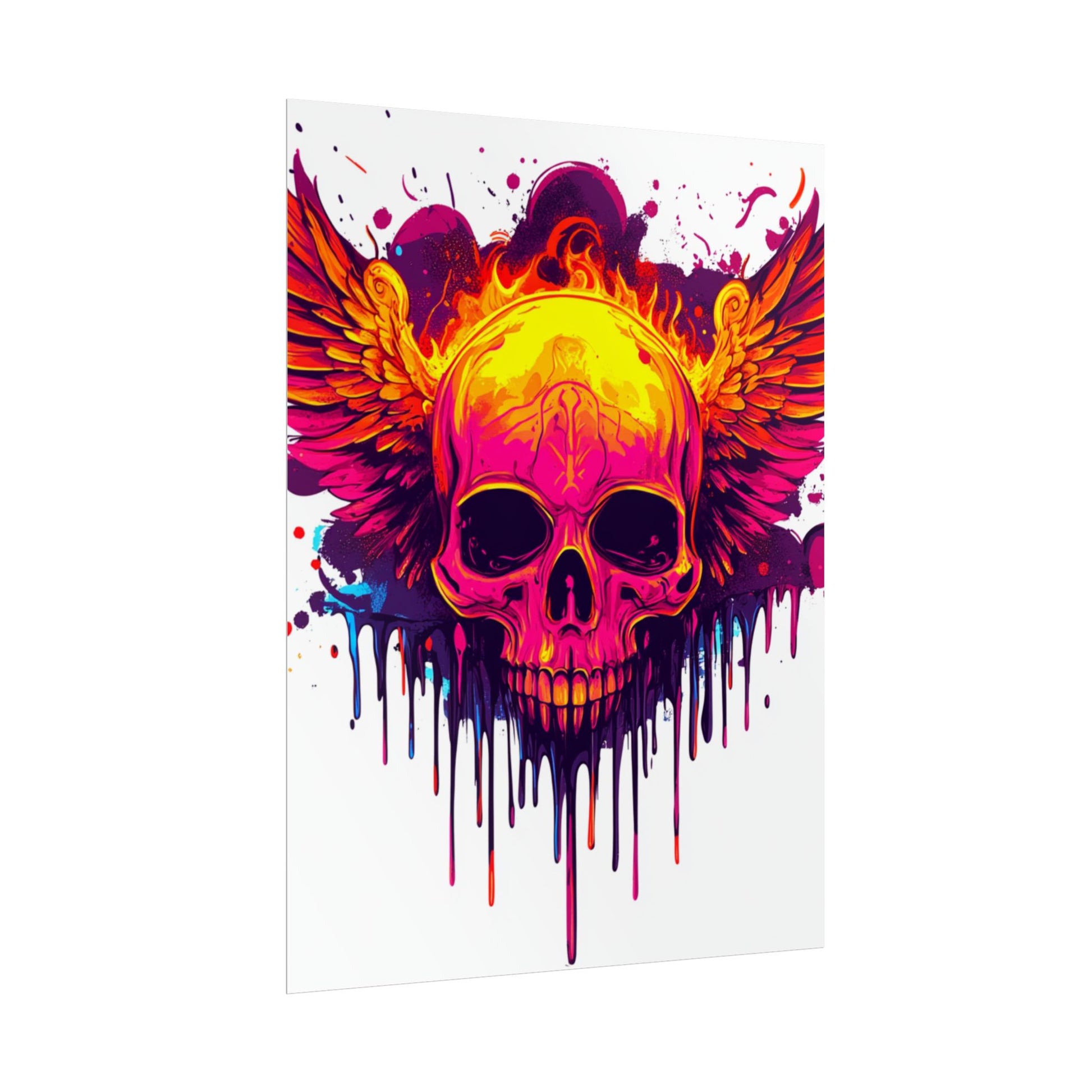 Vibrant Skull Art Print - Bohemian Home Decor, Wall Art, Gift for Rock Lovers, Festival Decor, Unique Artwork