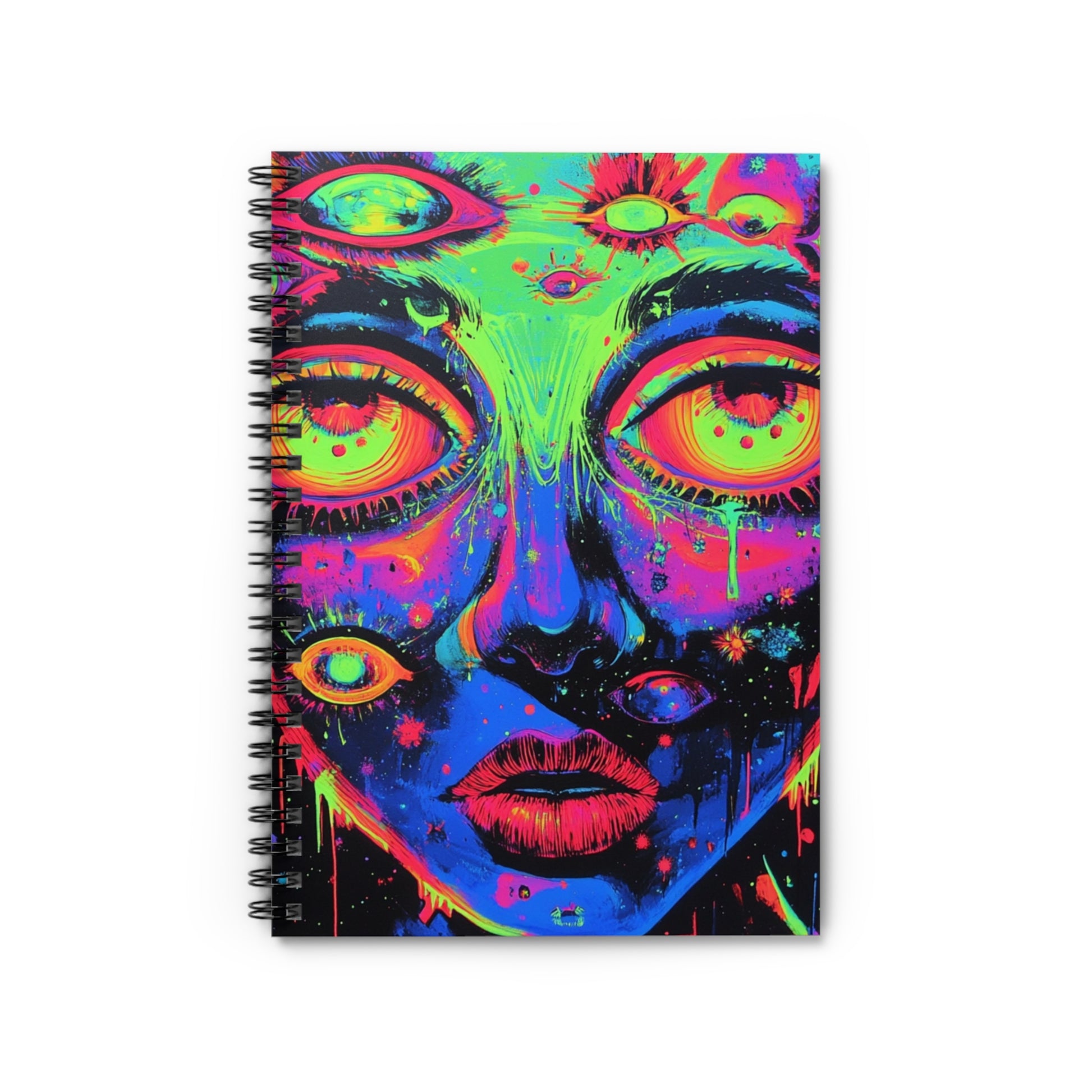 Colorful Spiral Notebook for Artists, Ruled Line Journal for Notes, Gift for Creatives, Vibrant Stationery, Unique Art Supplies